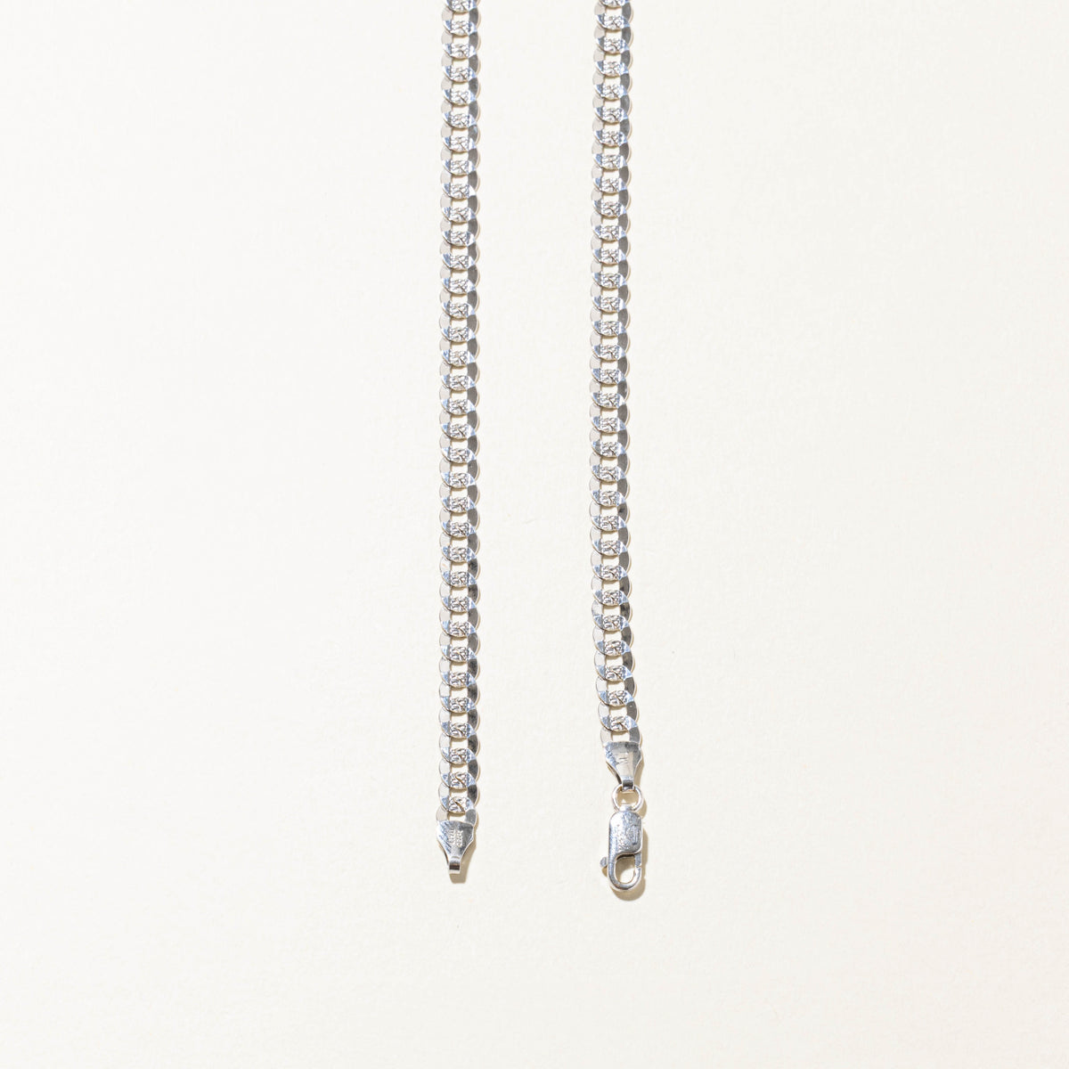 18k White Gold Curb Link Chain | 5.05mm | 20"