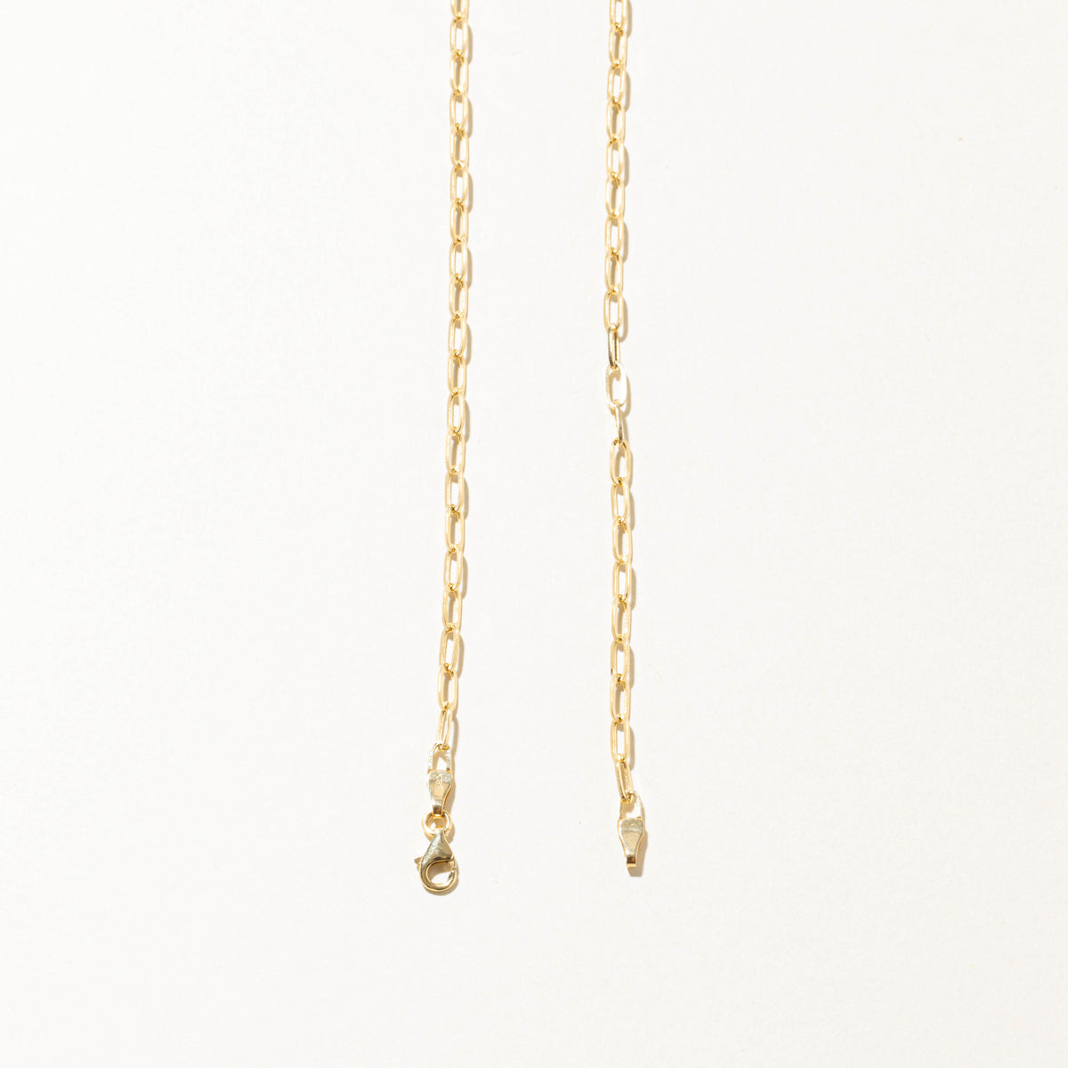 18k Yellow Gold "C" Initial Paperclip Chain Pendant Necklace | 18"