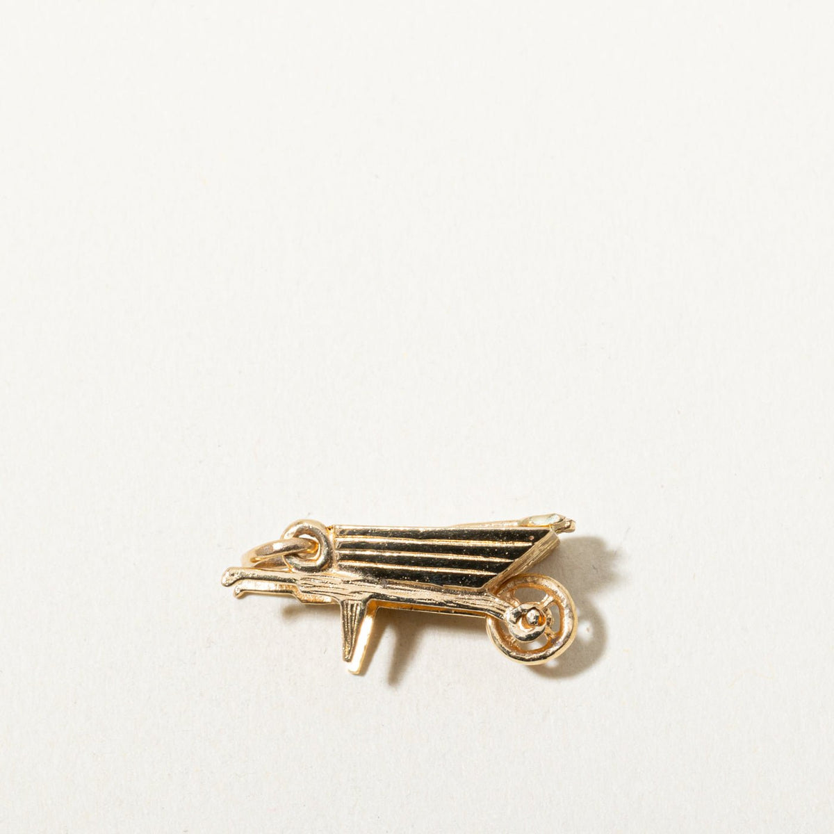 14k Yellow Gold Wheelbarrow Charm