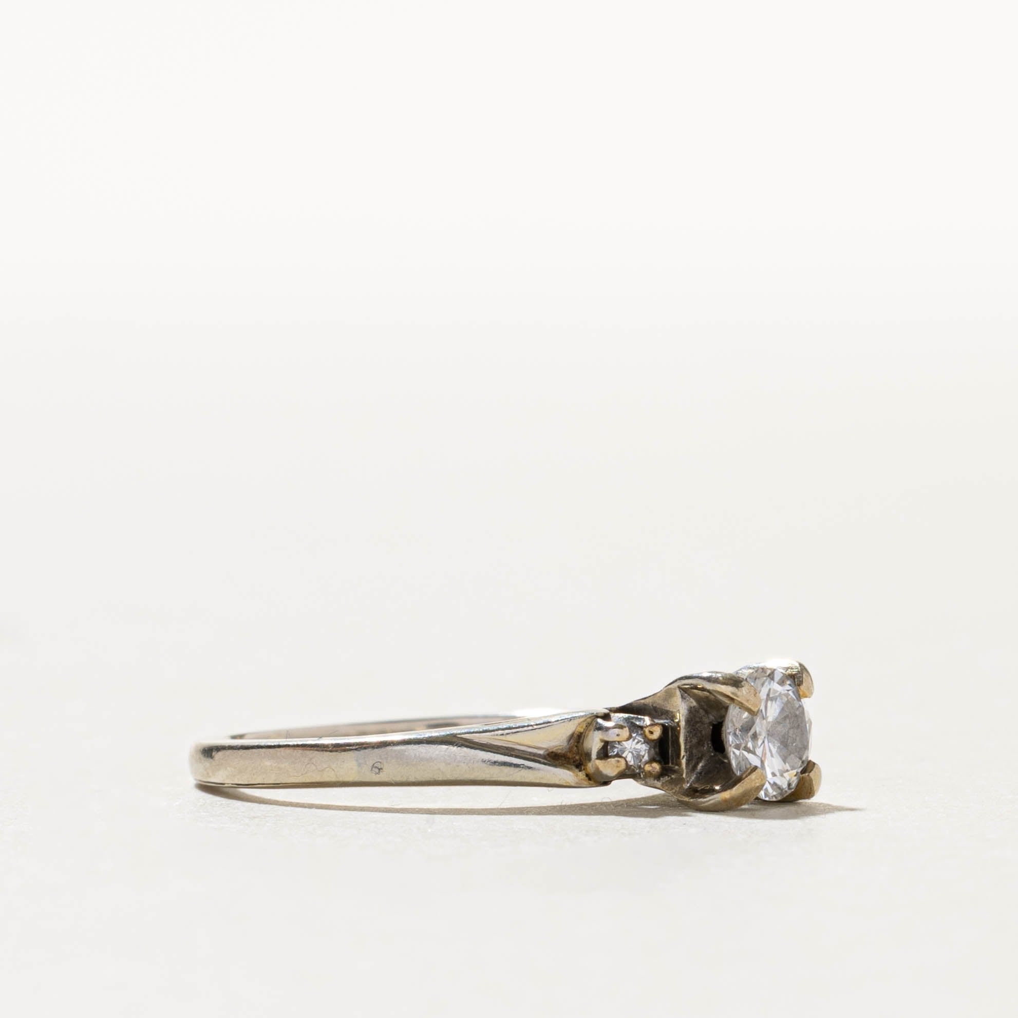 14k White Gold Prong Set Diamond Engagement Ring | 0.48ctw | SZ 6.25