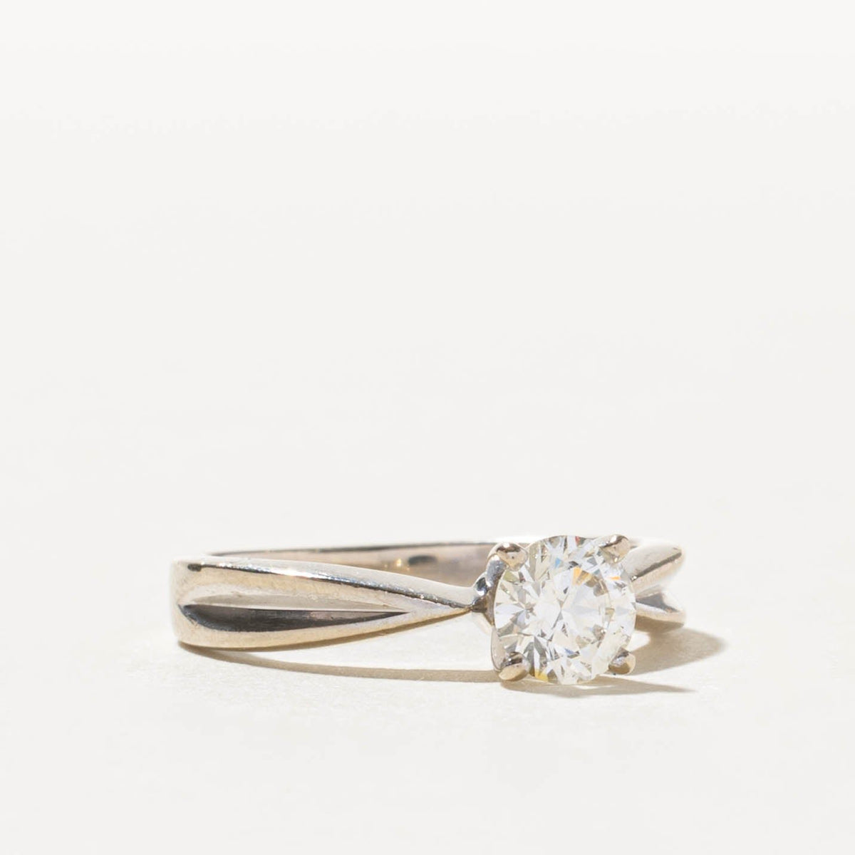 14k Solitaire Diamond Reverse Tapered Engagement Ring | 0.50ct I1 J | SZ 4
