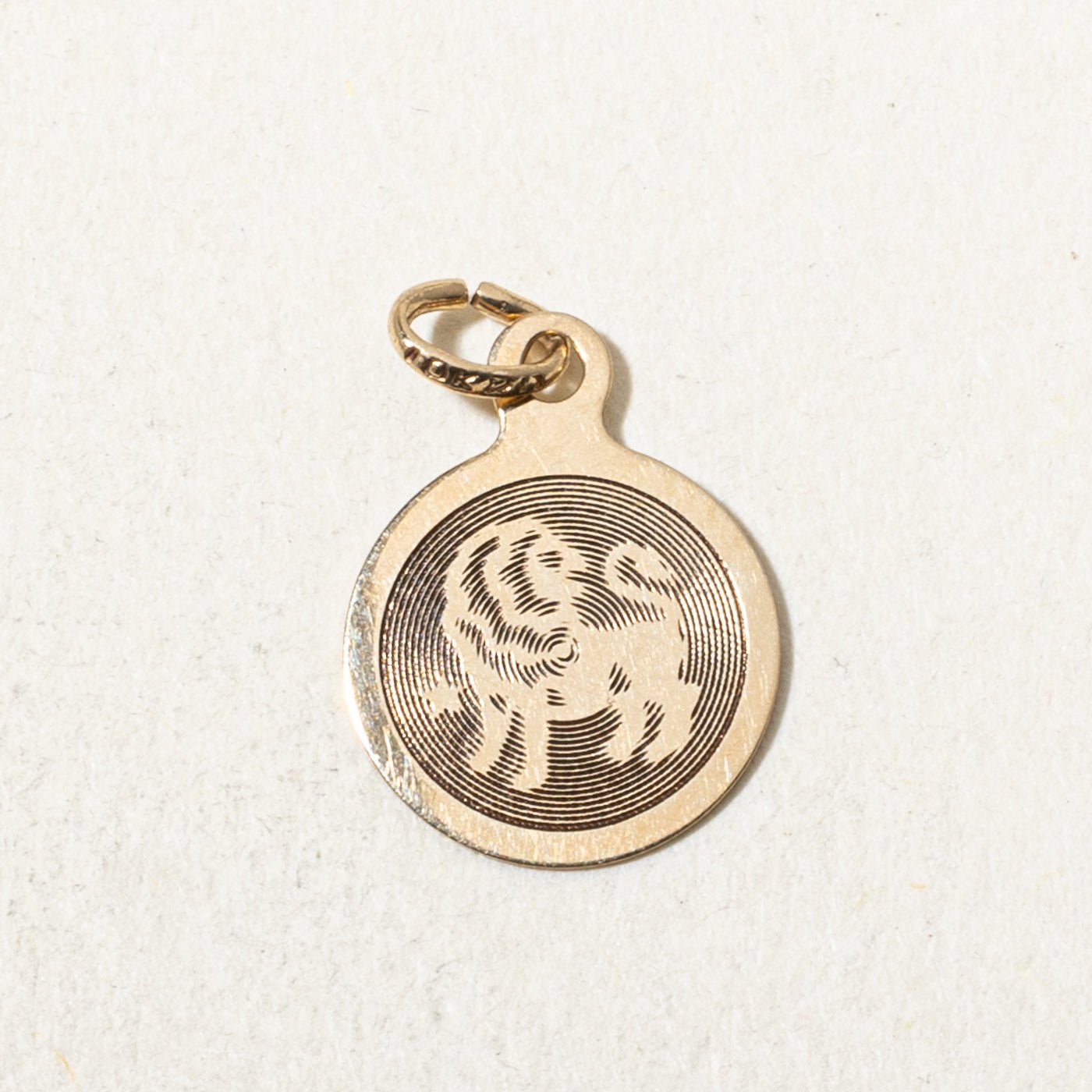 10k Yellow Gold Engraved Leo Zodiac Charm