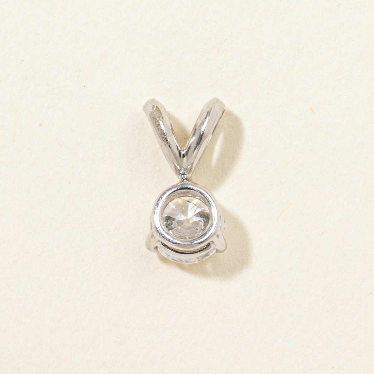 14k Solitaire Diamond Pendant | 0.46ct I2 J