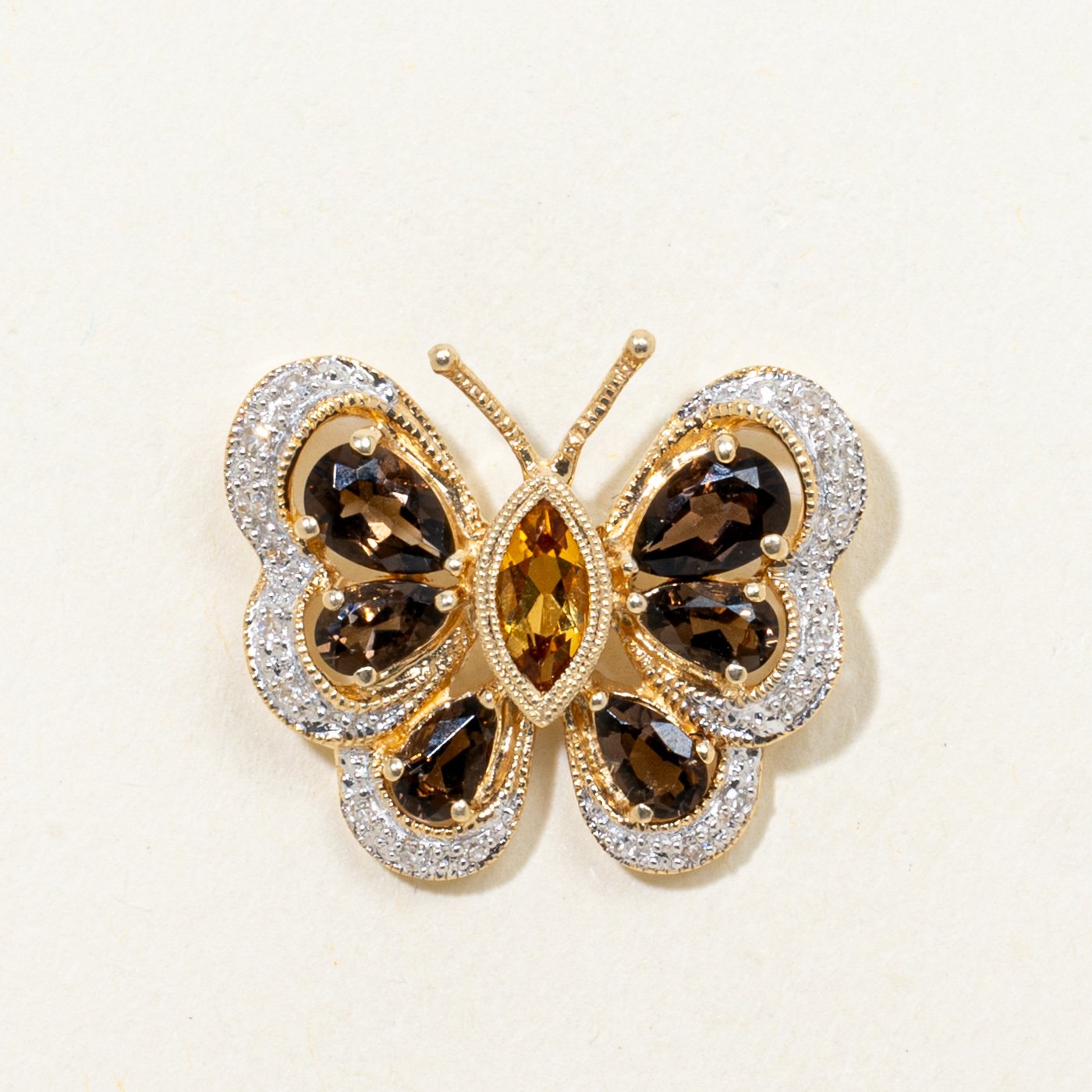 14K Pendants with Diamond Accents with Citrine