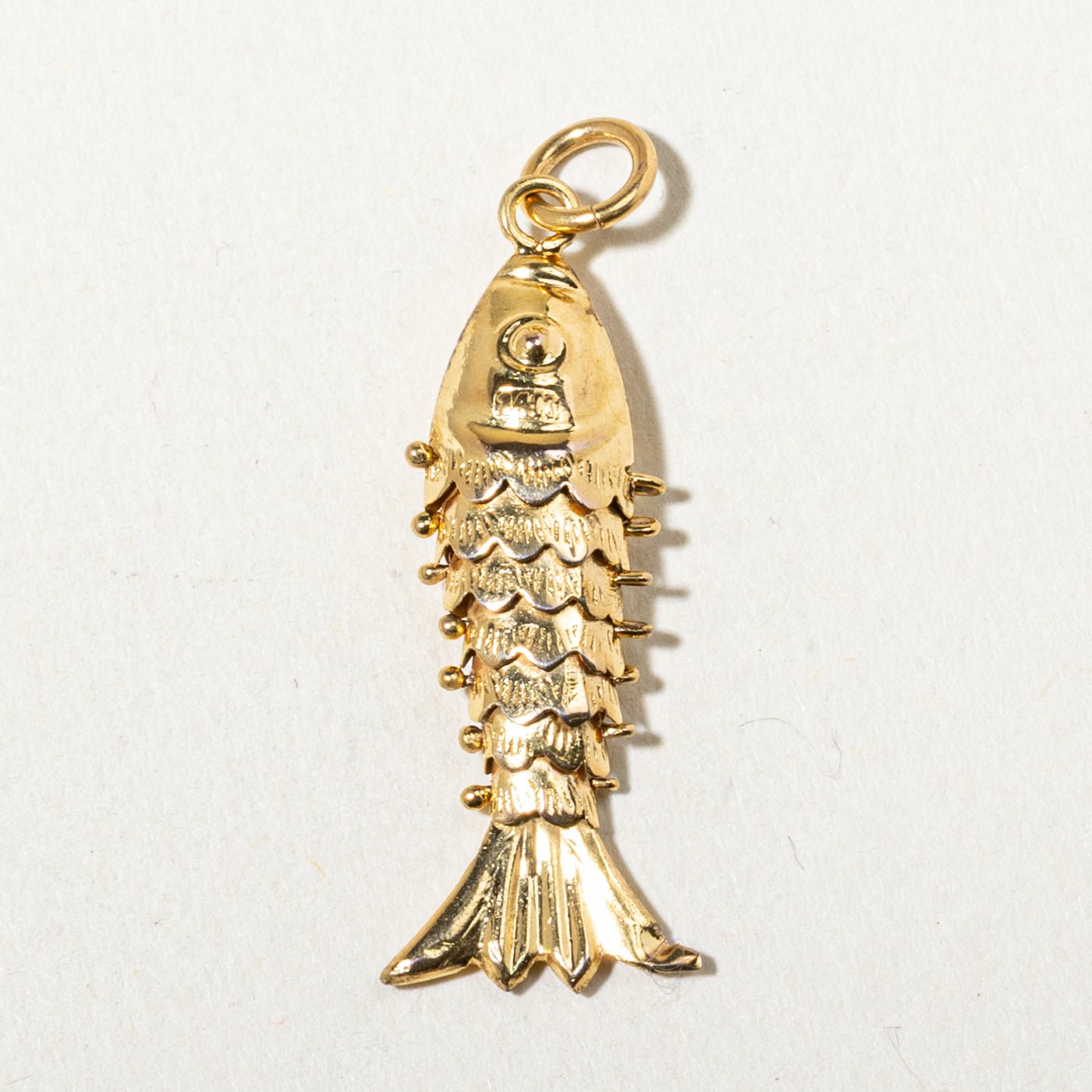 14k Yellow Gold Kinetic Fish Charm