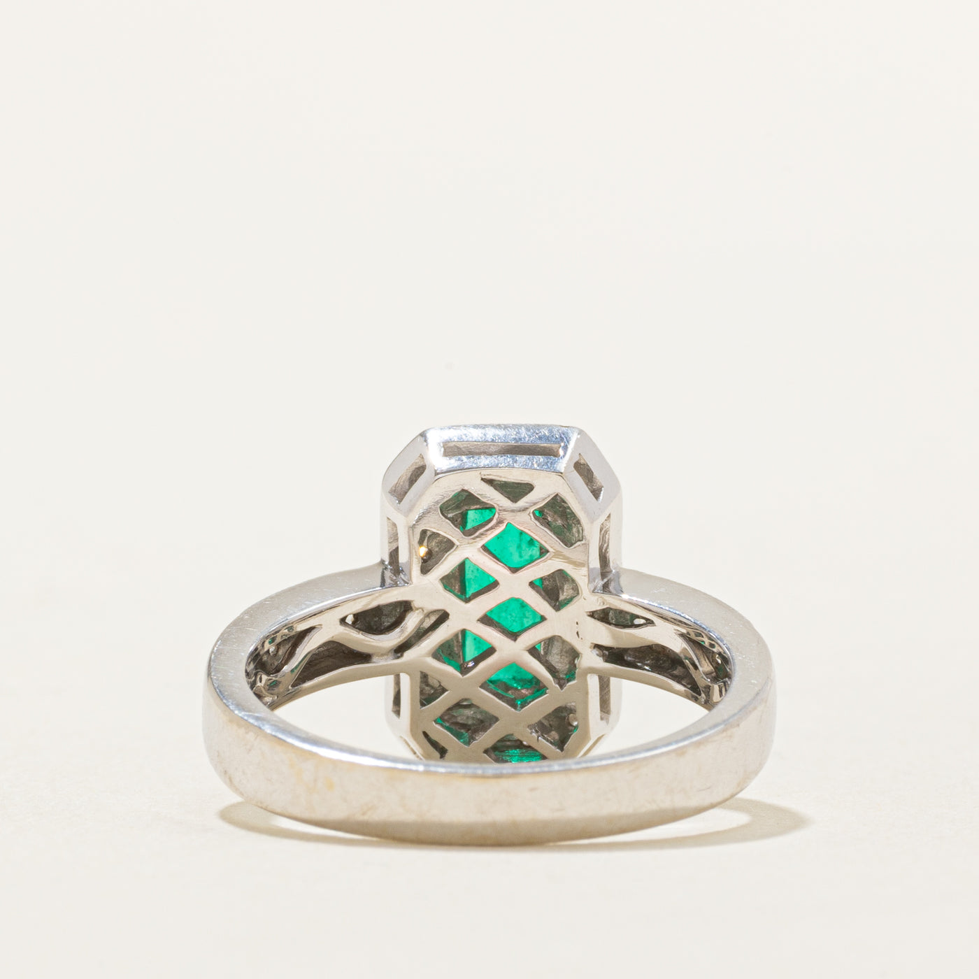 Halo Emerald & Diamond Ring | 0.30ctw, 0.70ct | SZ 6 |