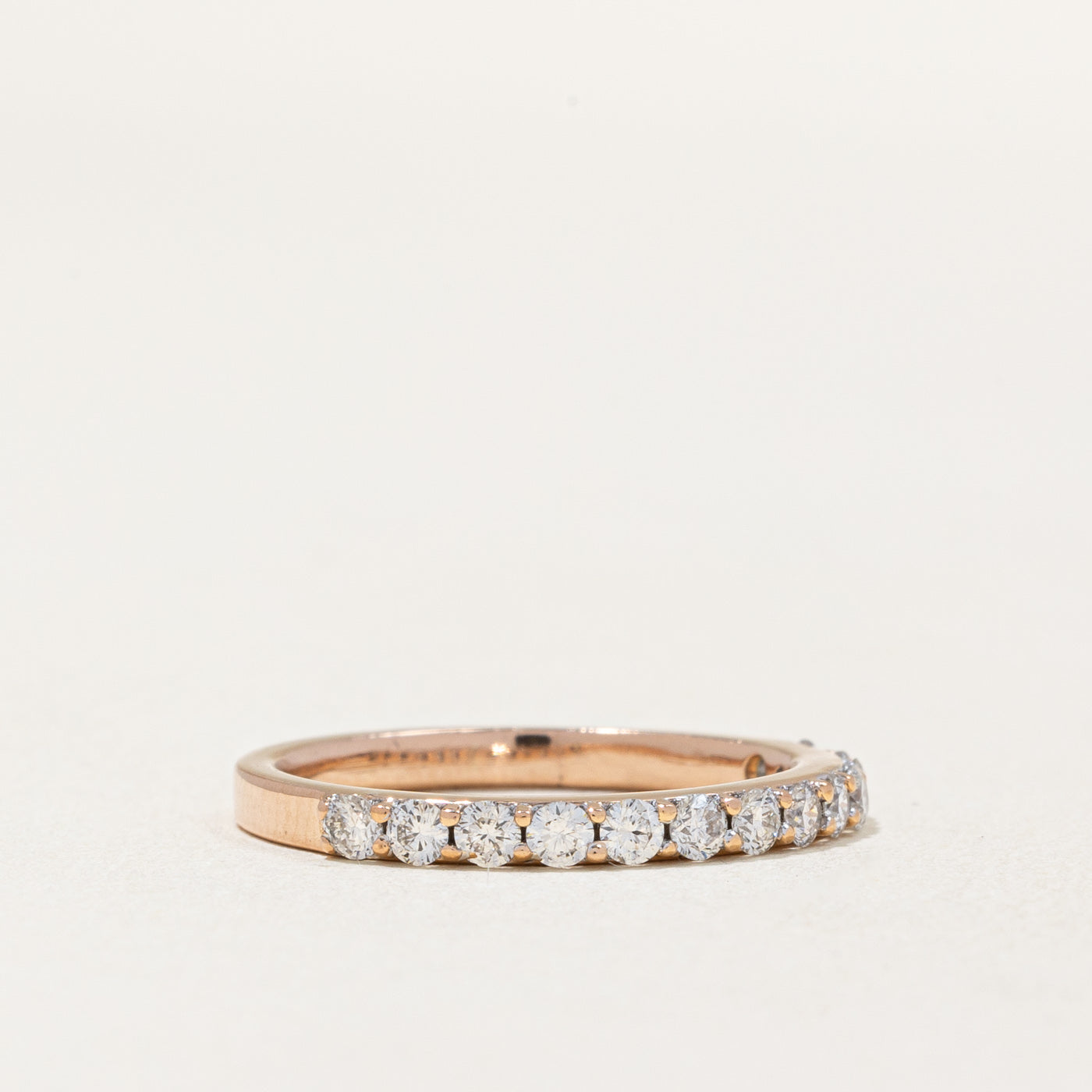 Alliance semi-éternité en or rose 18 carats sertie de diamants | 0,50 ct VS1/VS2 H/I | Taille 6 |