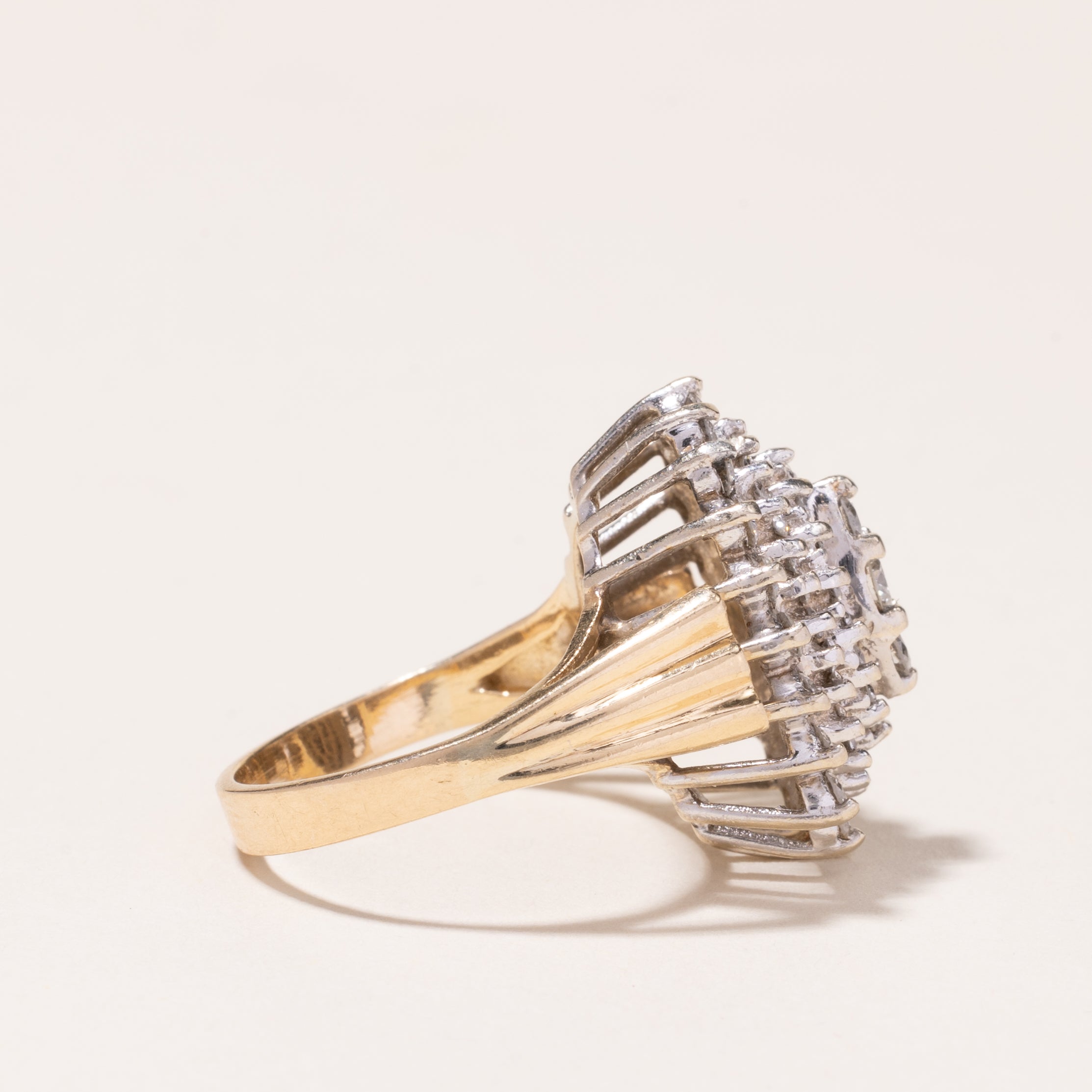 10k Yellow and White Gold Diamond Ring | 1.56ctw | SZ 8