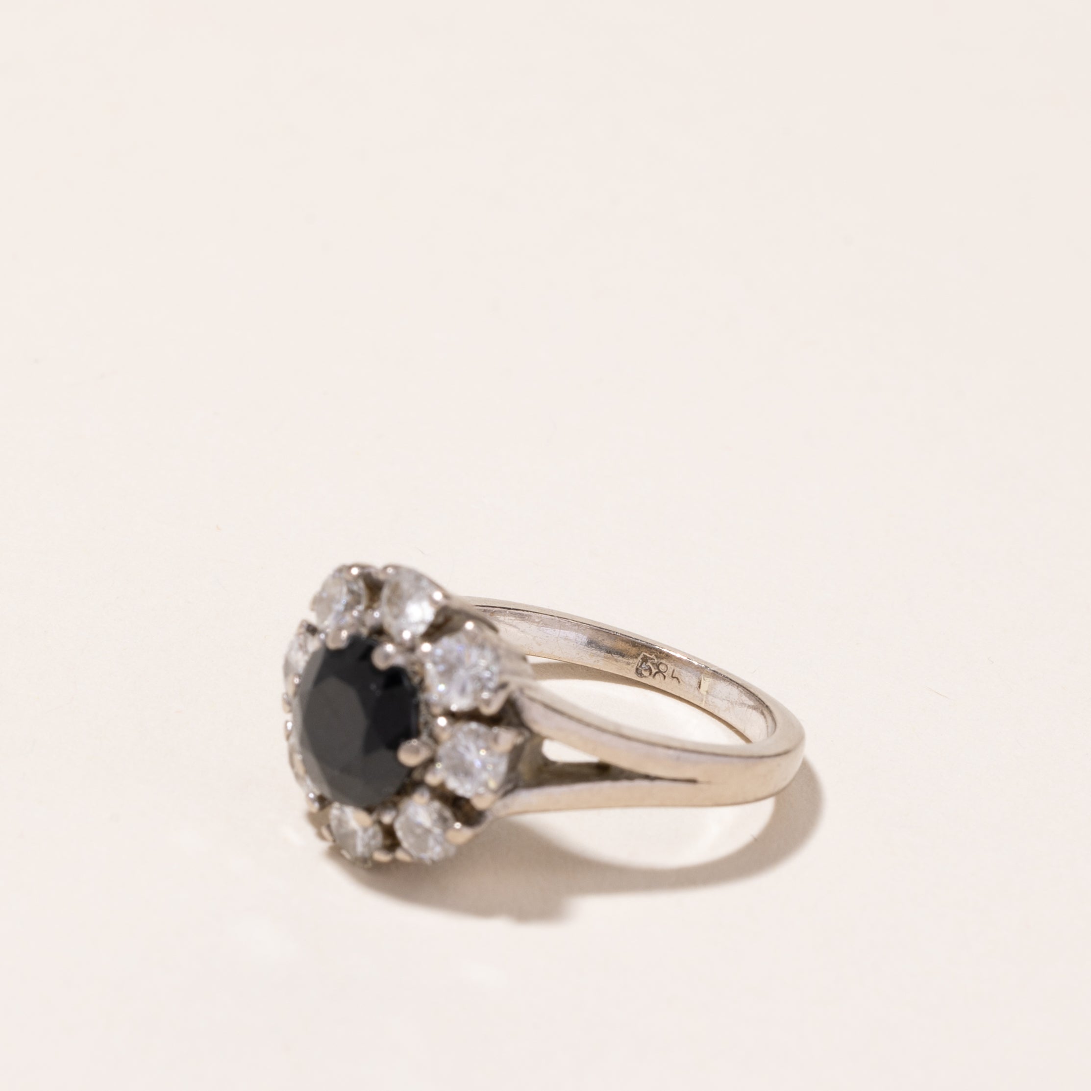 14k White Gold Sapphire and Diamond Ring | 2.11ct, 1.06ctw | SZ 6