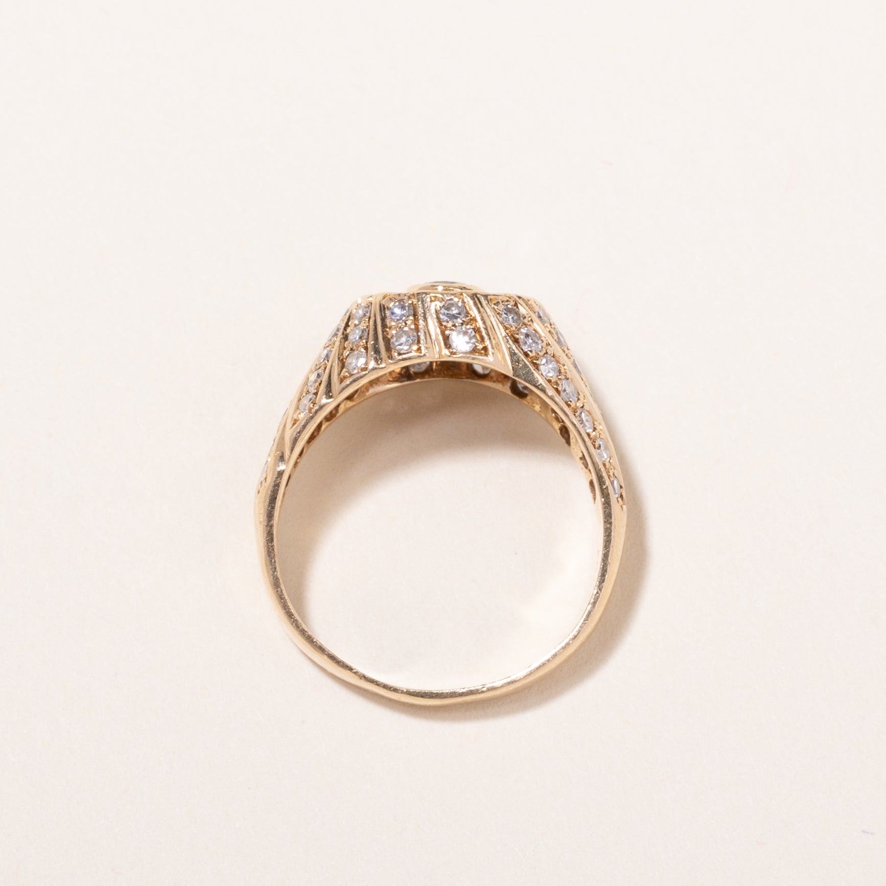 14k Yellow Gold Sapphire and Diamond Ring | 0.22ct, 0.46ctw | SZ 5