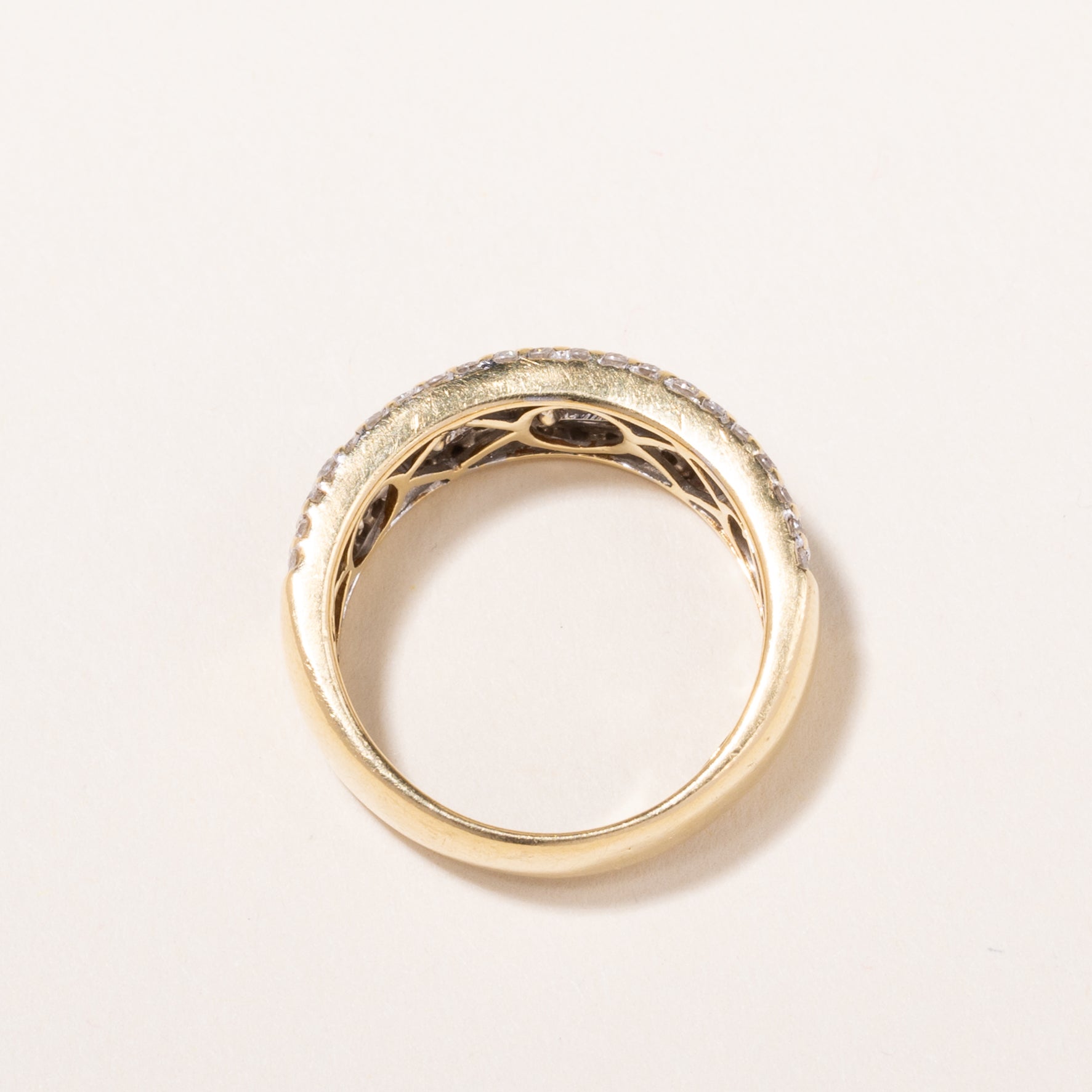 18k Yellow Gold Five Rows Diamond Ring | 1.30ctw | SZ 7.25