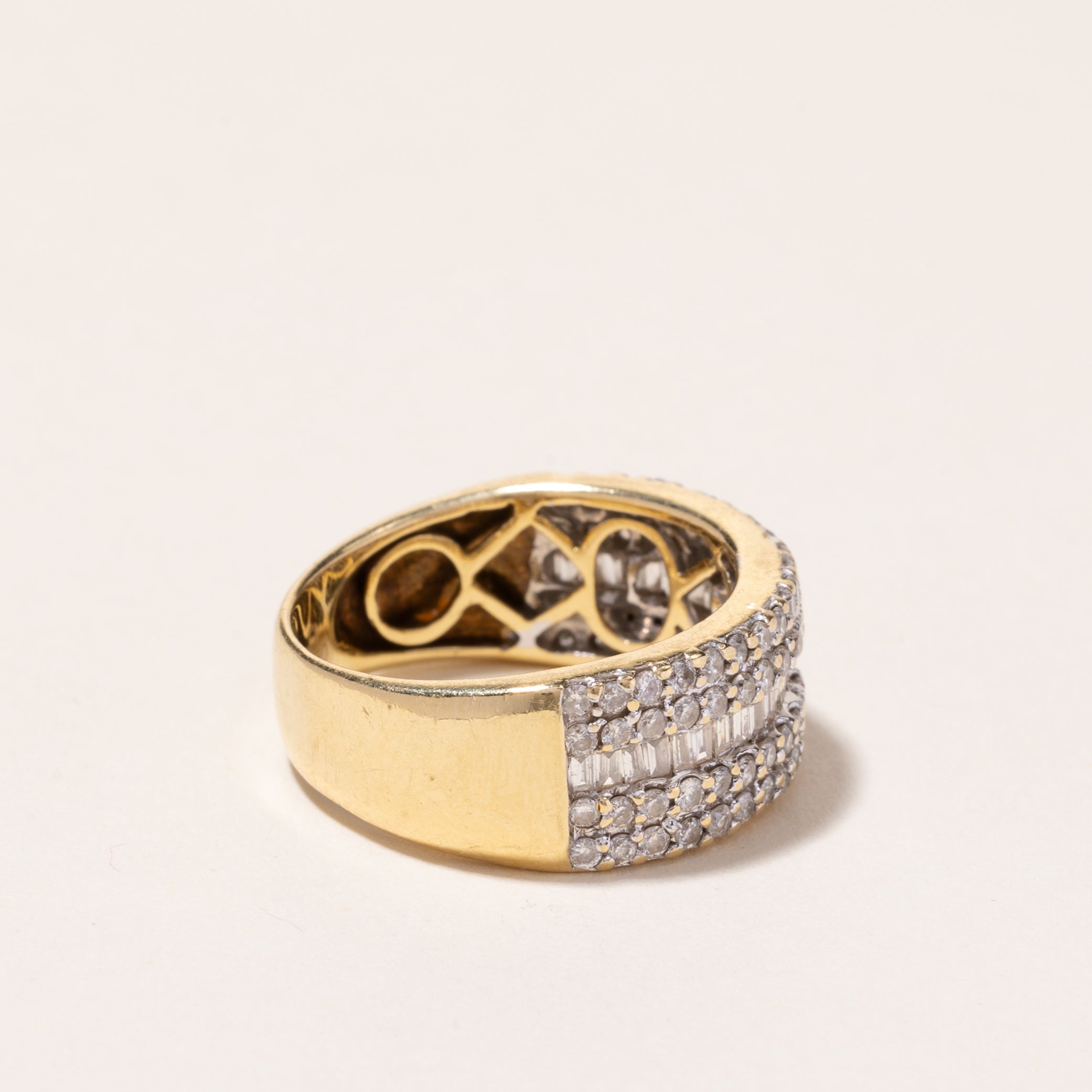 18k Yellow Gold Five Rows Diamond Ring | 1.30ctw | SZ 7.25