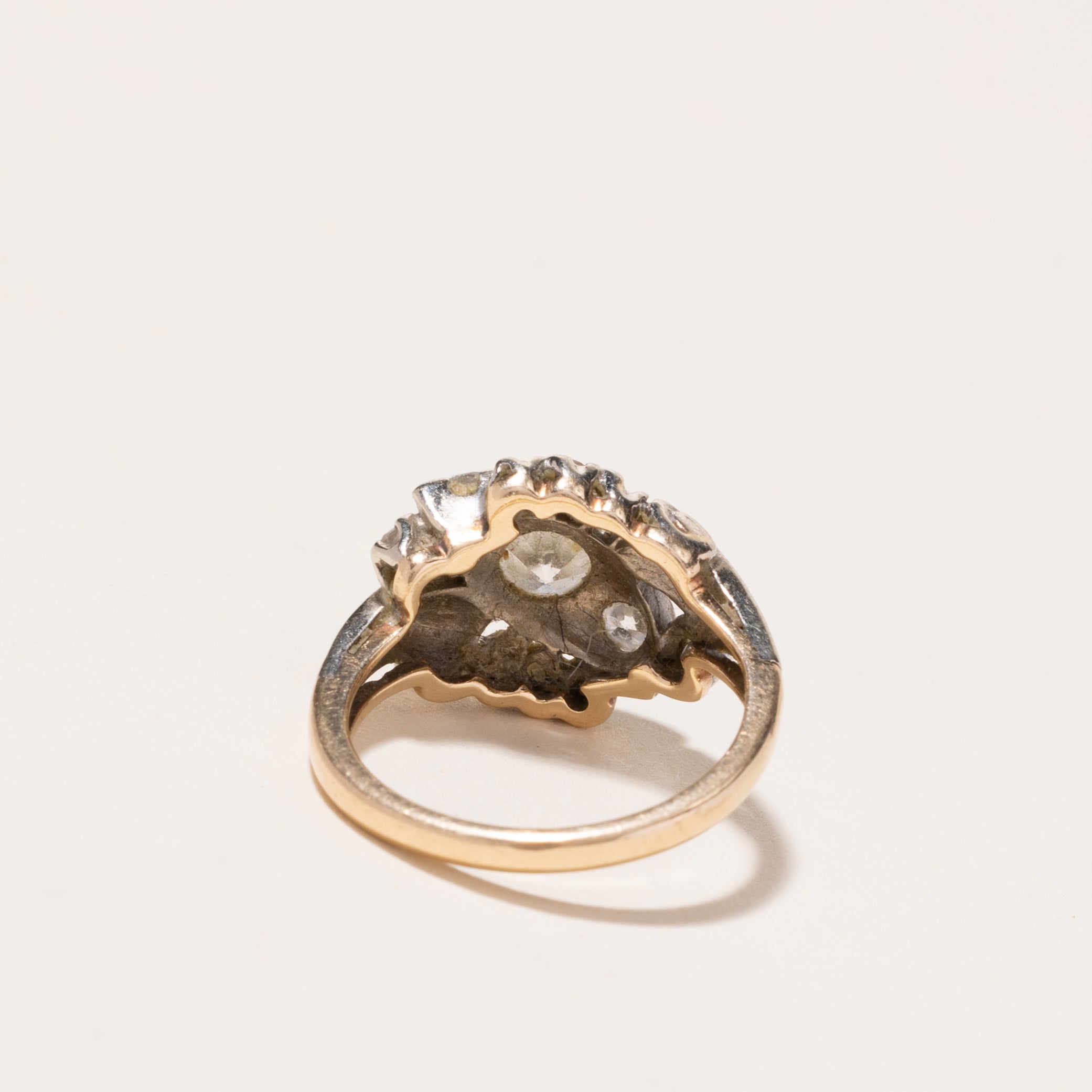 14k Two Tone Gold Diamond Ring | 0.99ctw | SZ 5.25