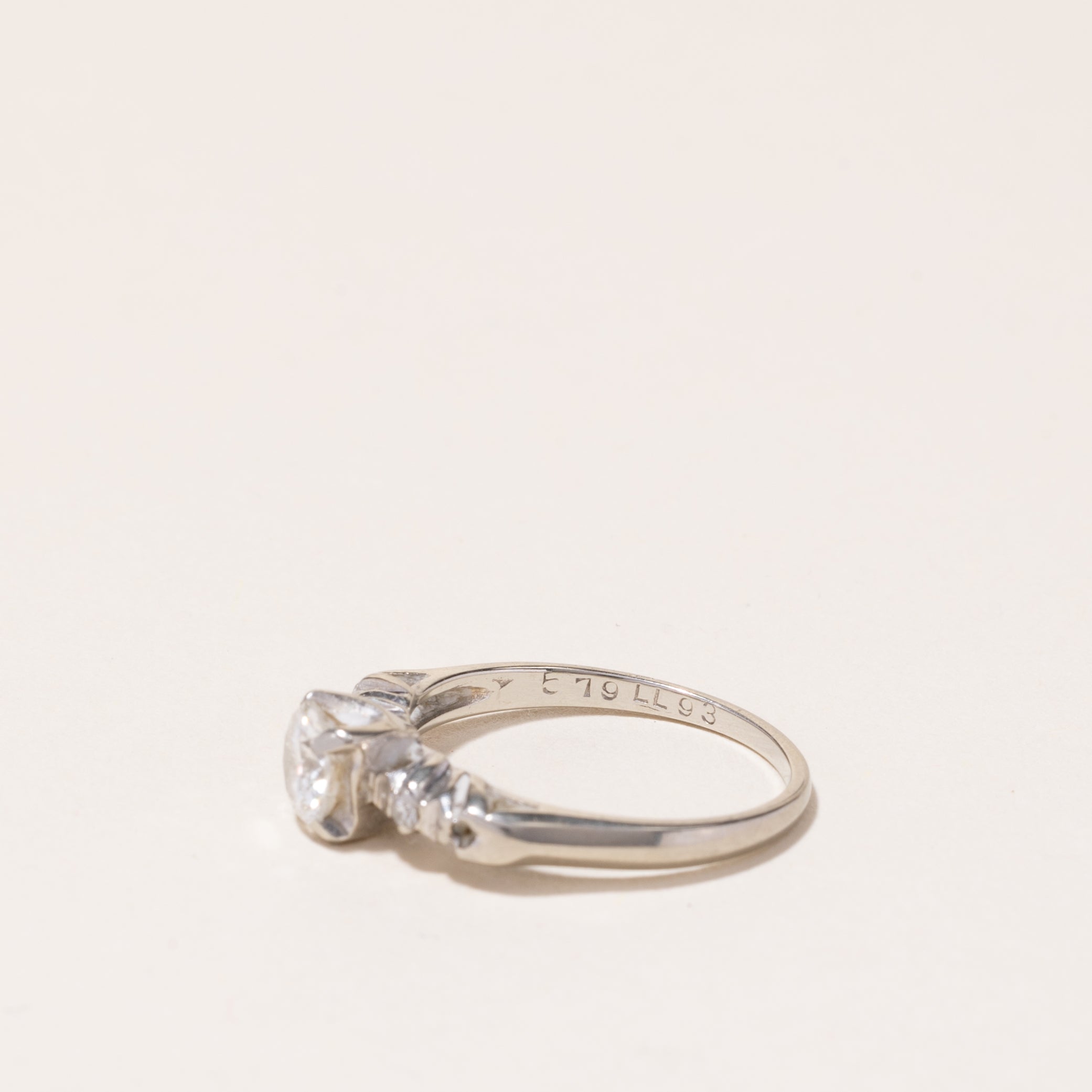 18k White Gold Diamond Engagement Ring | 0.60ctw | SZ 5.5