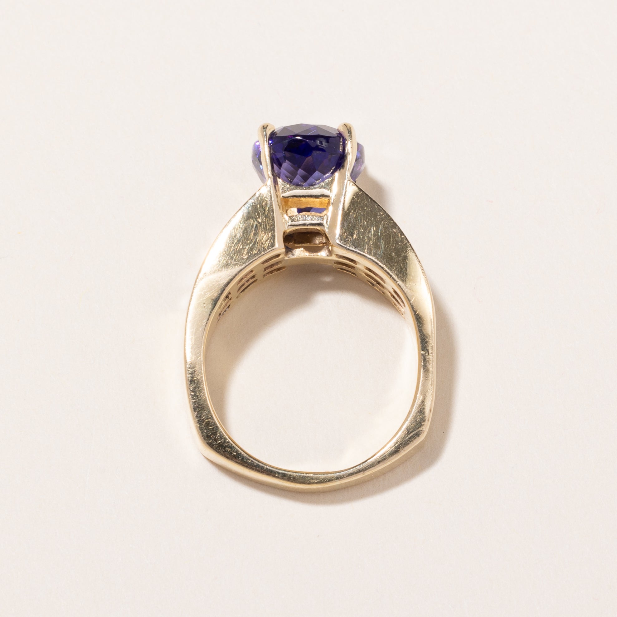 18k Yellow Gold Tanzanite and Diamond Ring | 5.47ct, 1.22ctw | SZ 7.5