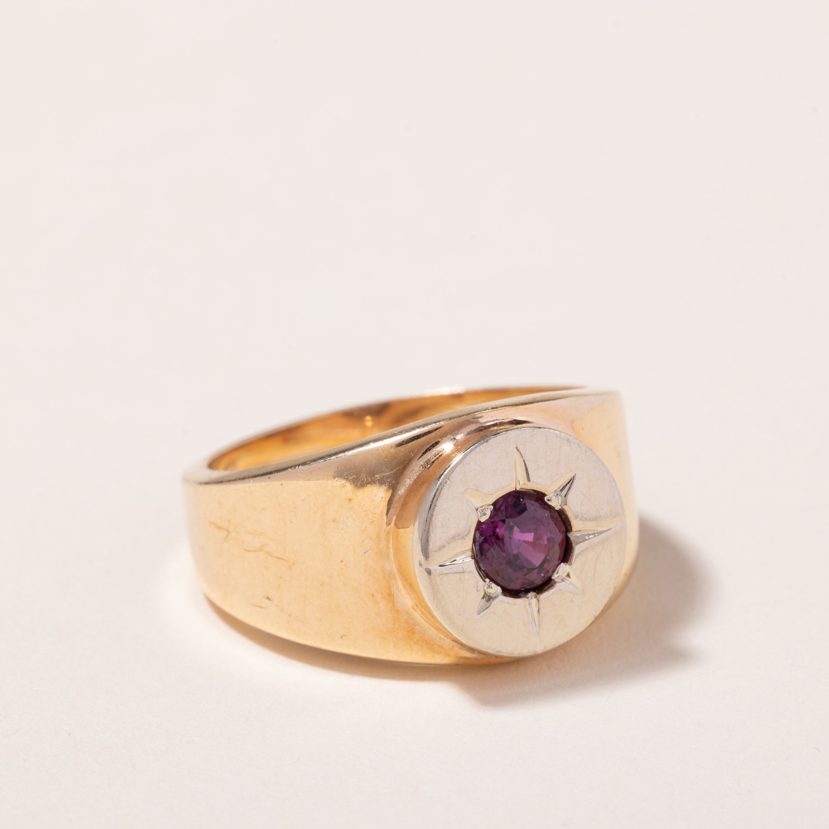 10-14k Two Tone Gold Ruby Ring | 0.64ct | SZ 9.75