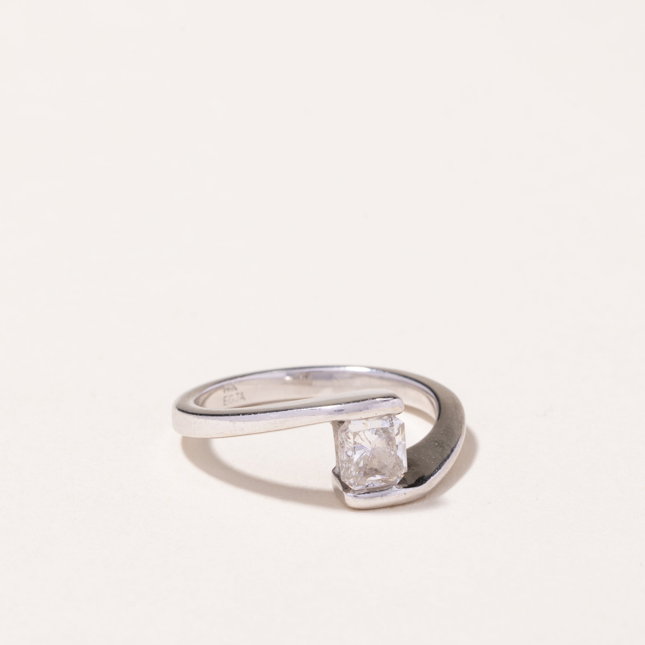 14k White Gold Diamond Engagement Ring | 0.58ct | SZ 6.75