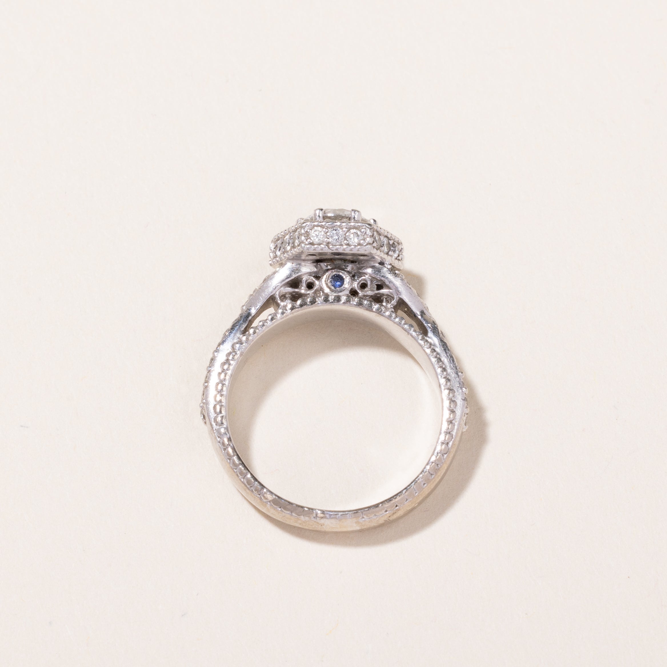 18k White Gold Diamond Engagement Ring | 1.23ctw, 0.02ctw | SZ 4.5