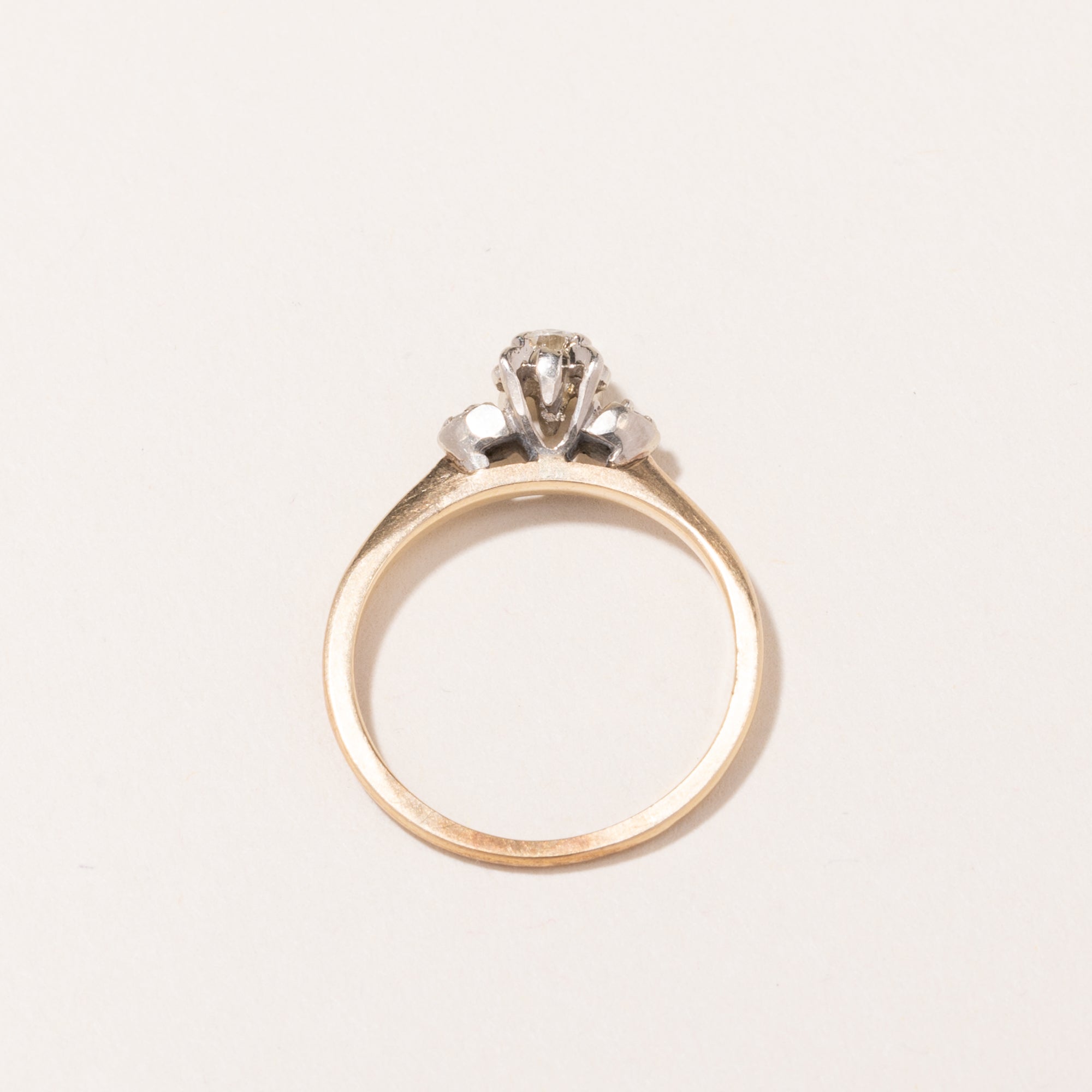 14k Yellow and White Gold Diamond Ring | 0.18ctw | SZ 4.5