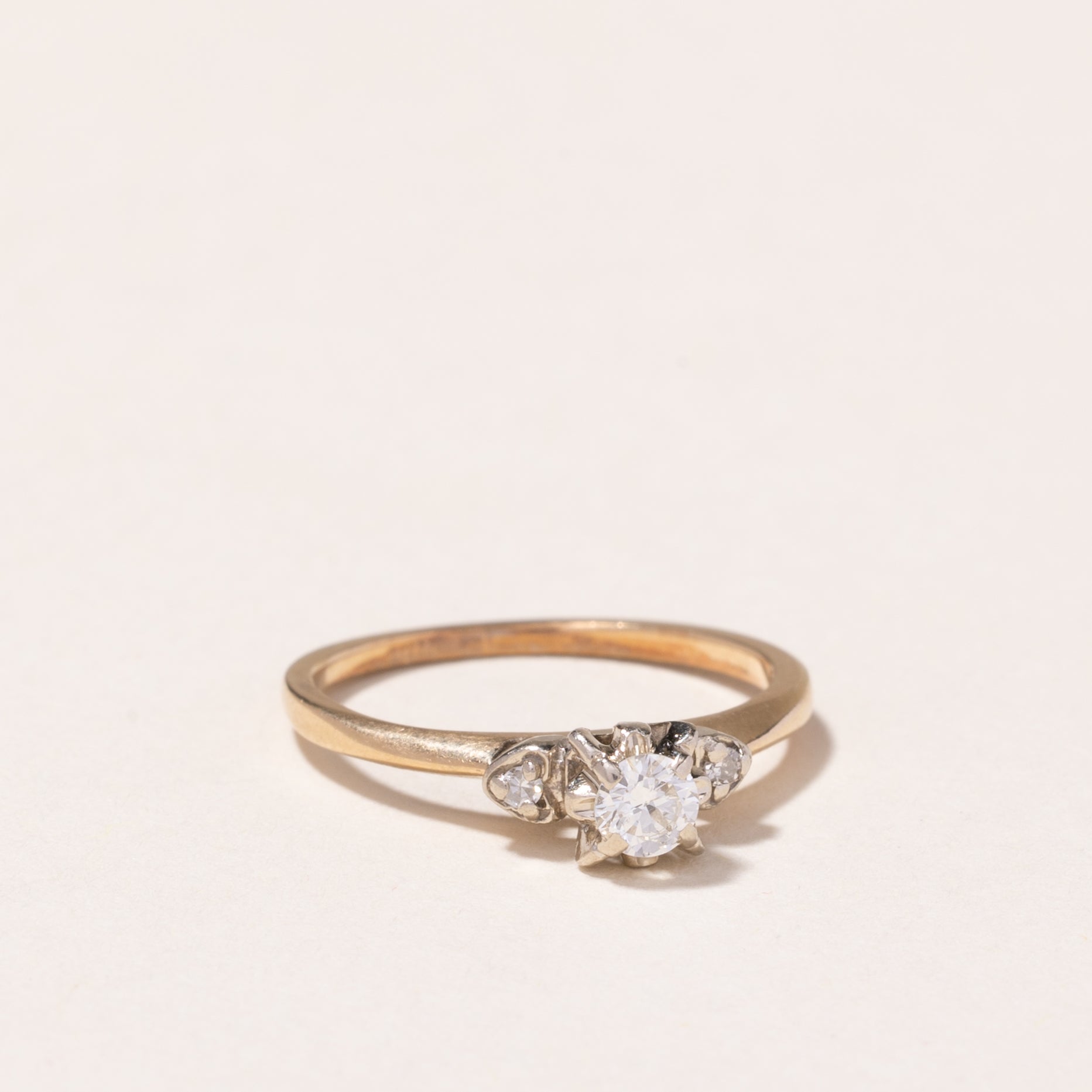 14k Yellow and White Gold Diamond Ring | 0.18ctw | SZ 4.5