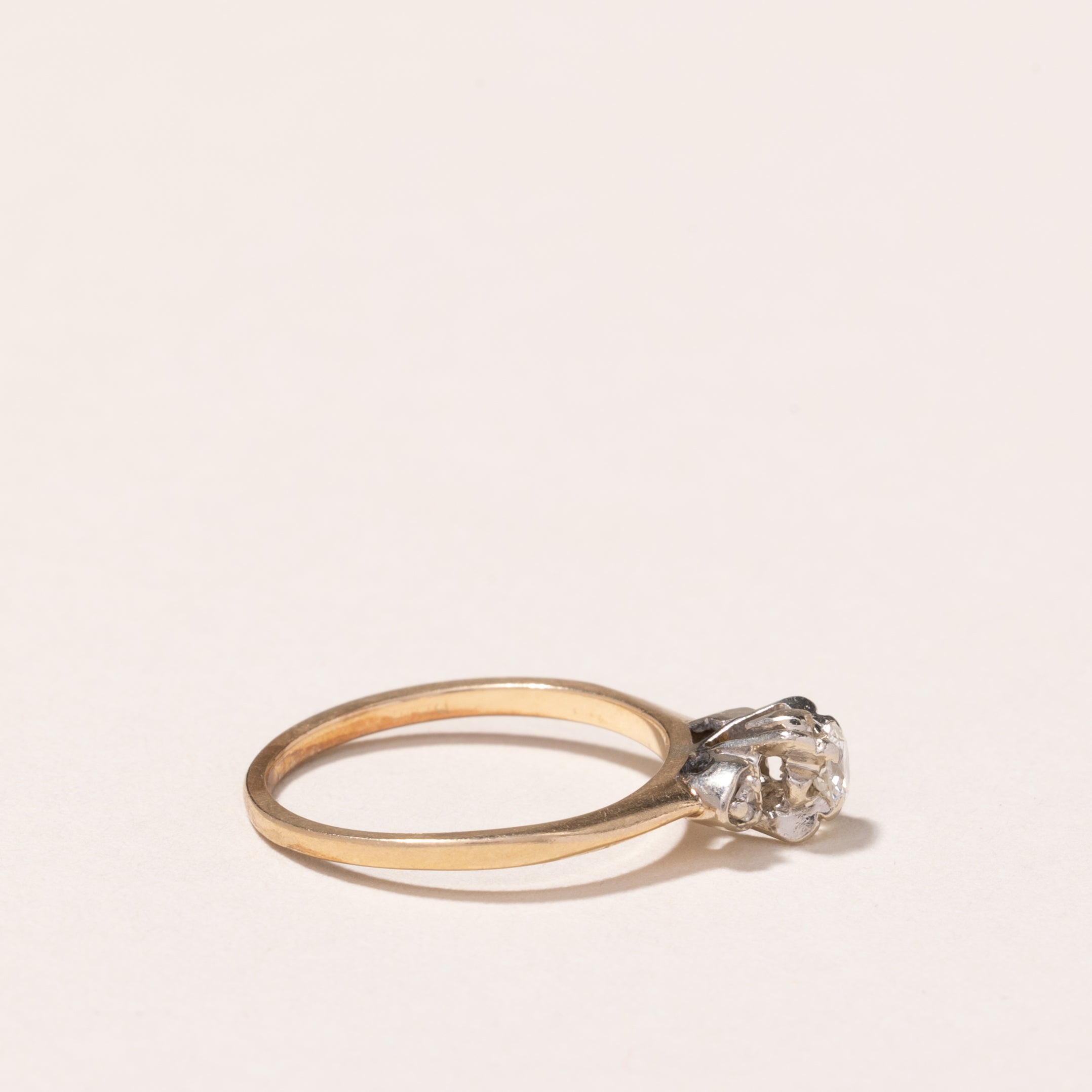 14k Yellow and White Gold Diamond Ring | 0.18ctw | SZ 4.5