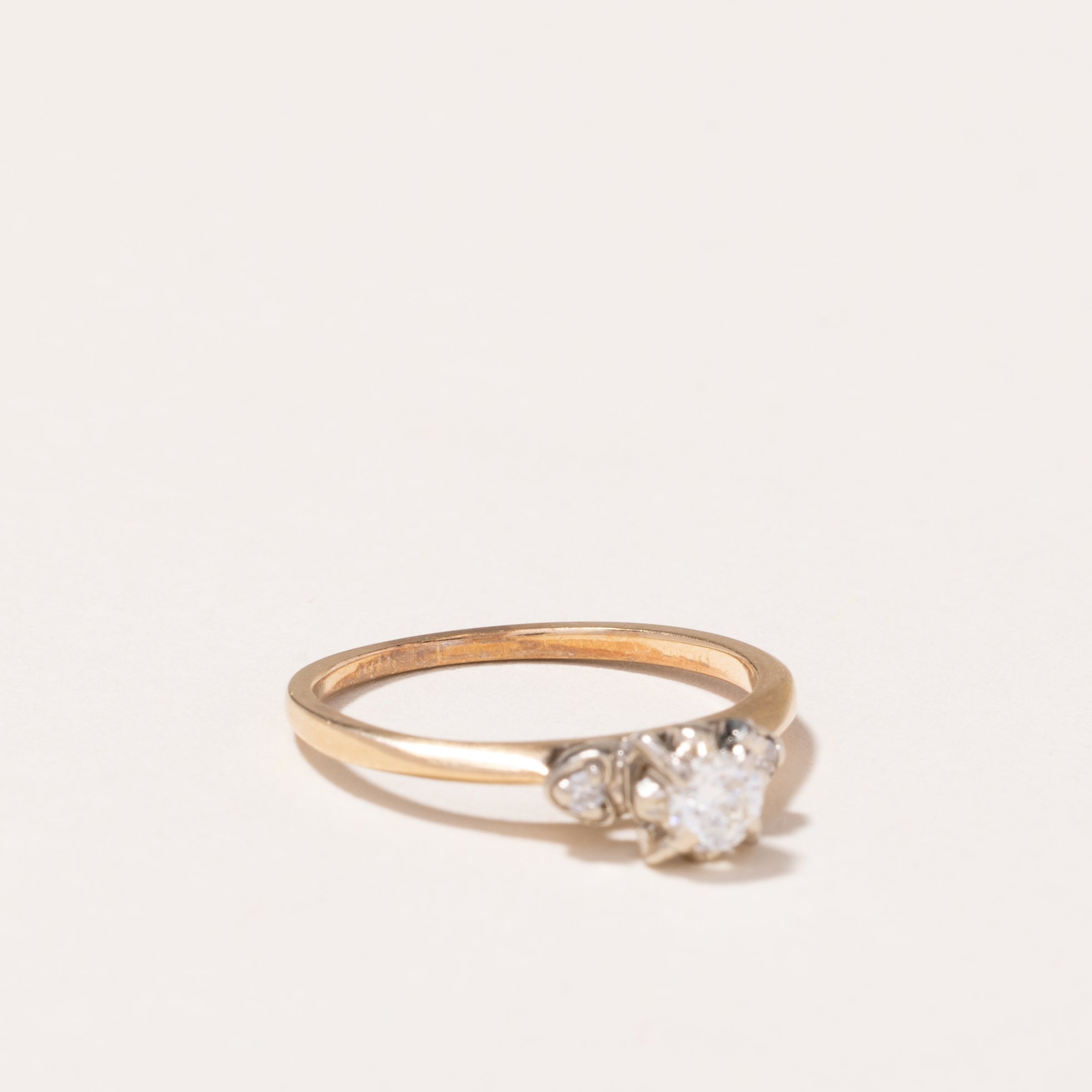 14k Yellow and White Gold Diamond Ring | 0.18ctw | SZ 4.5