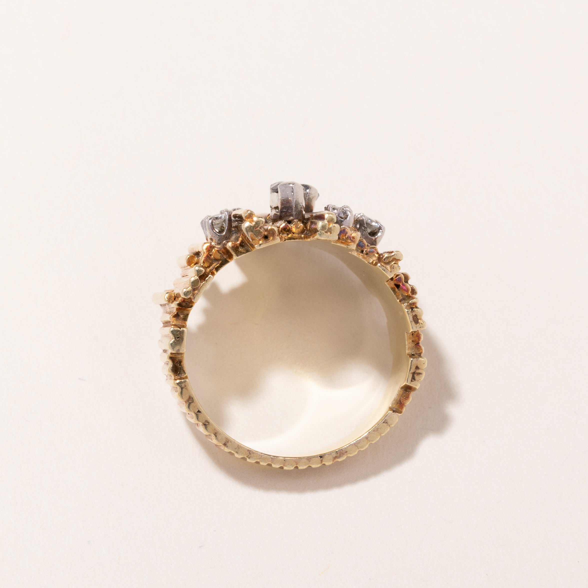 14k Yellow Gold Sapphire and Diamond Ring | 0.59ctw, 0.14ctw, 0.10ctw | SZ 8.5