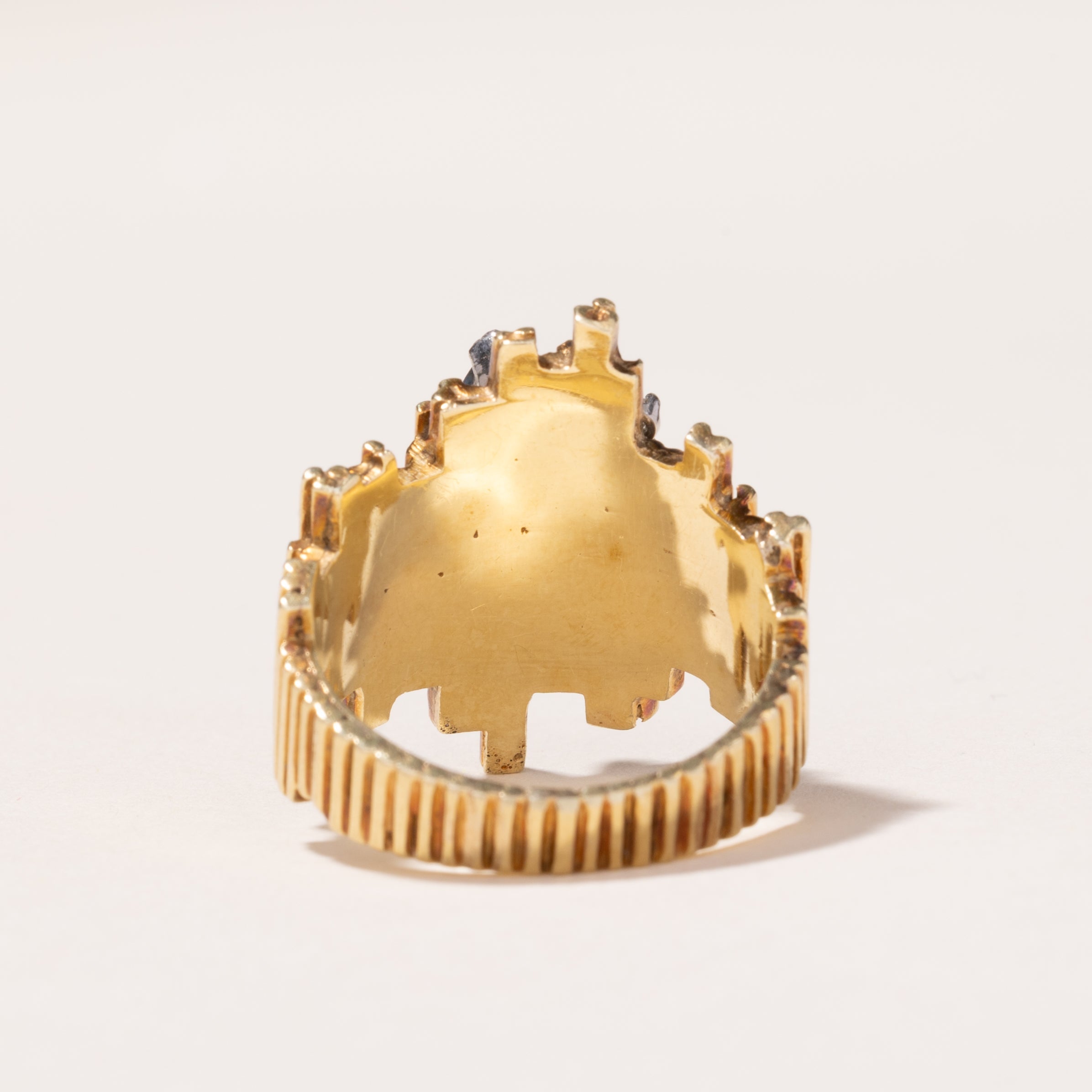 14k Yellow Gold Sapphire and Diamond Ring | 0.59ctw, 0.14ctw, 0.10ctw | SZ 8.5