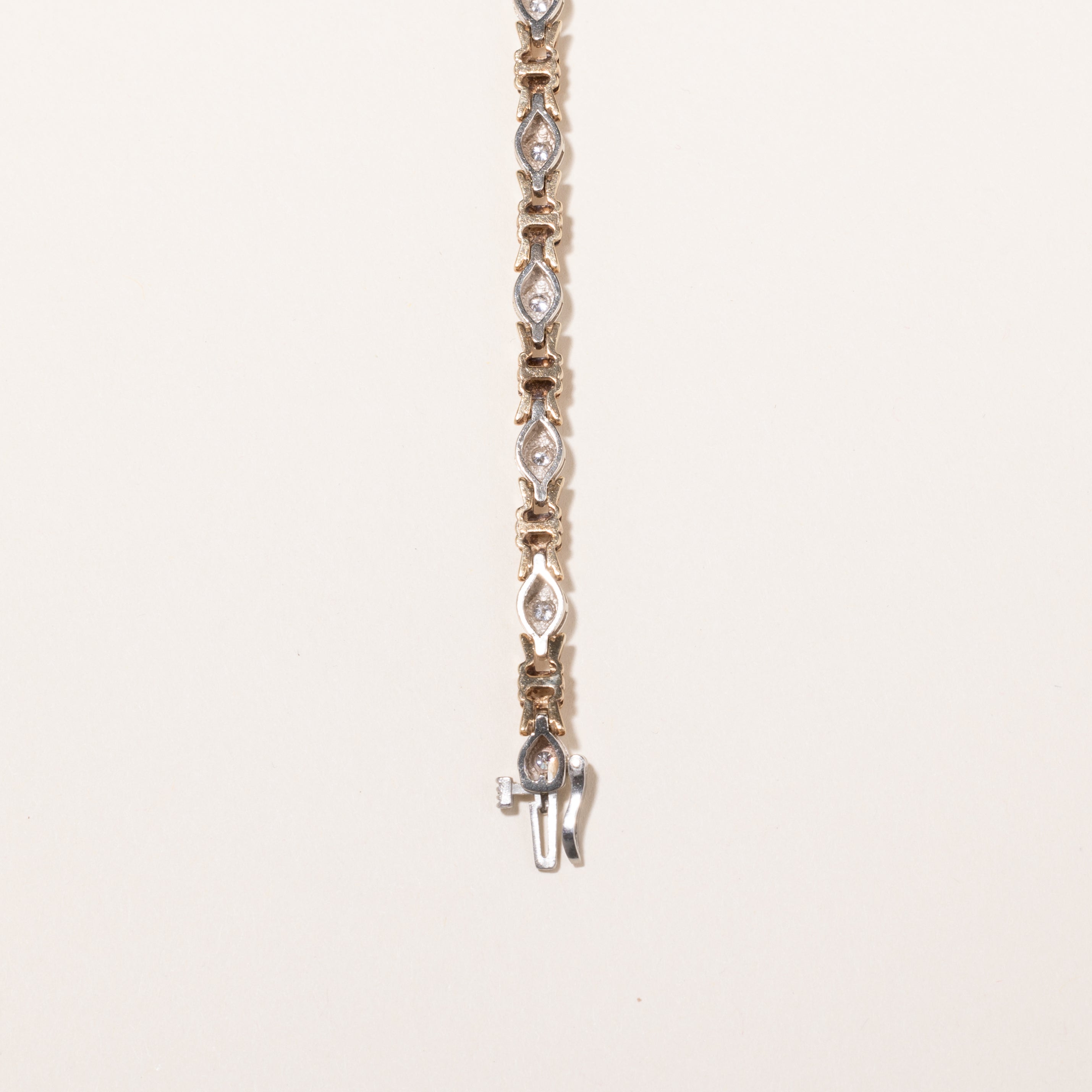 10k Two Tone Gold Diamond Bracelet | 0.45ctw | 7.25"