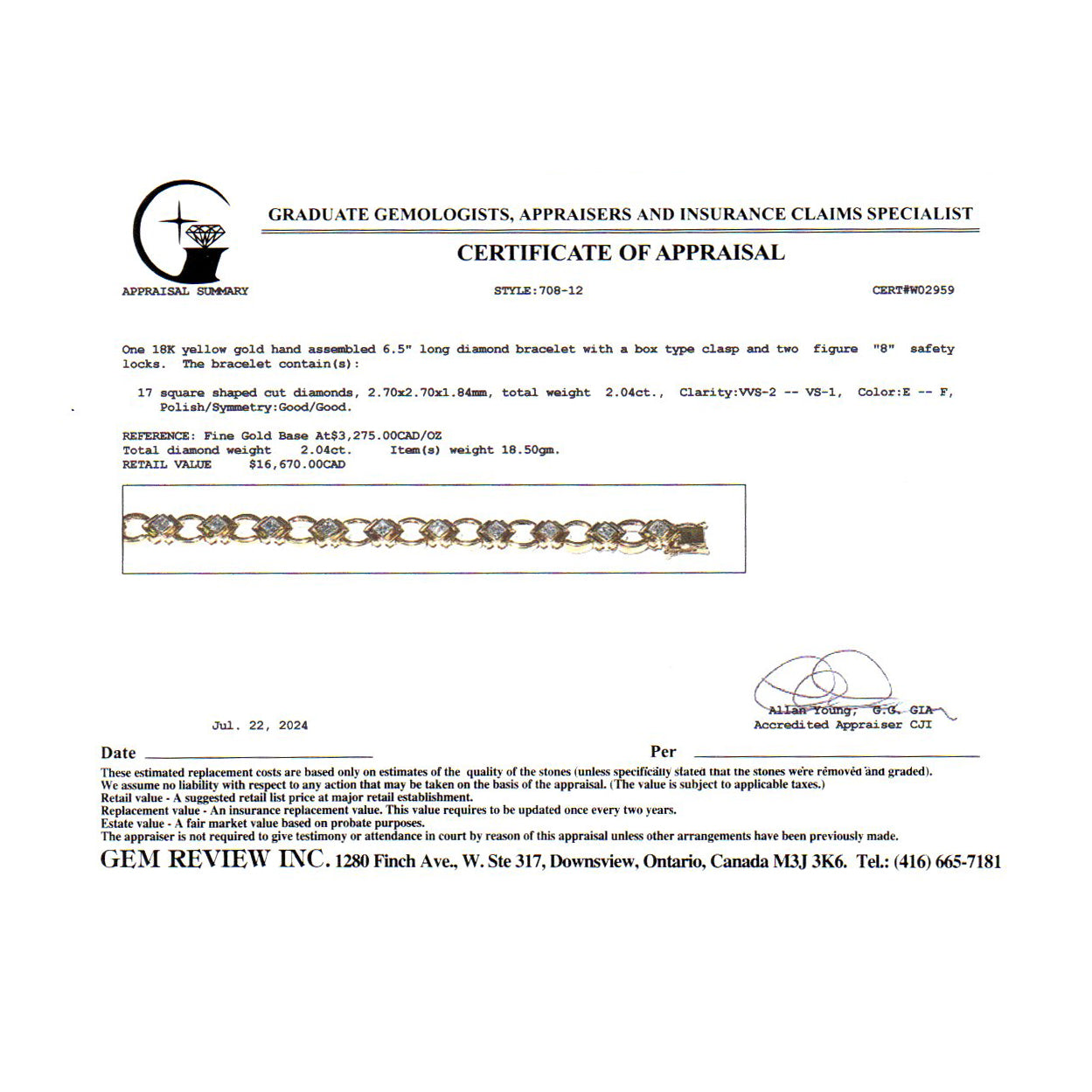 18k Yellow Gold Diamond Bracelet | 2.04ctw | 6.5"