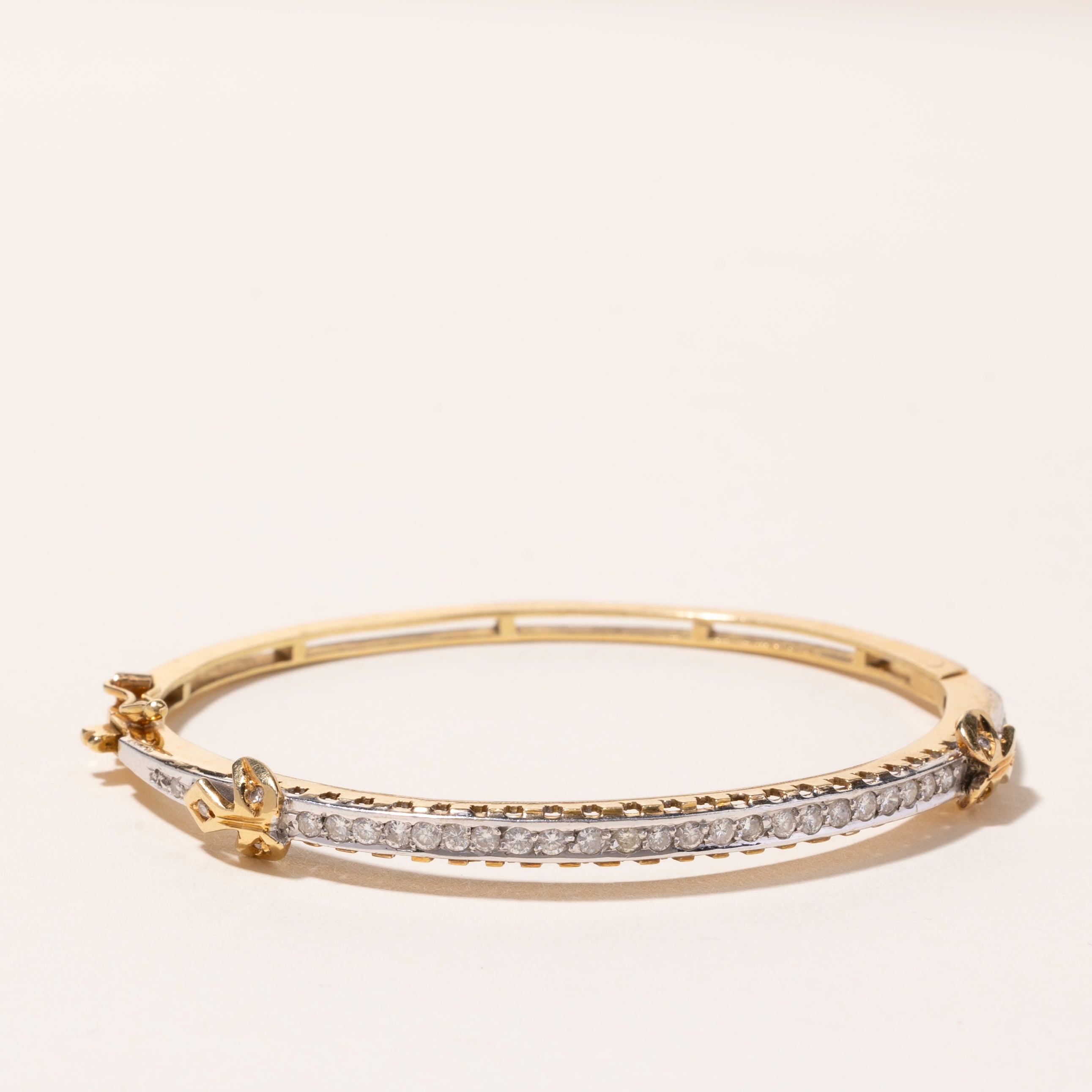 18k Yellow Gold Diamond Bangle | 0.41ctw | 6.5"