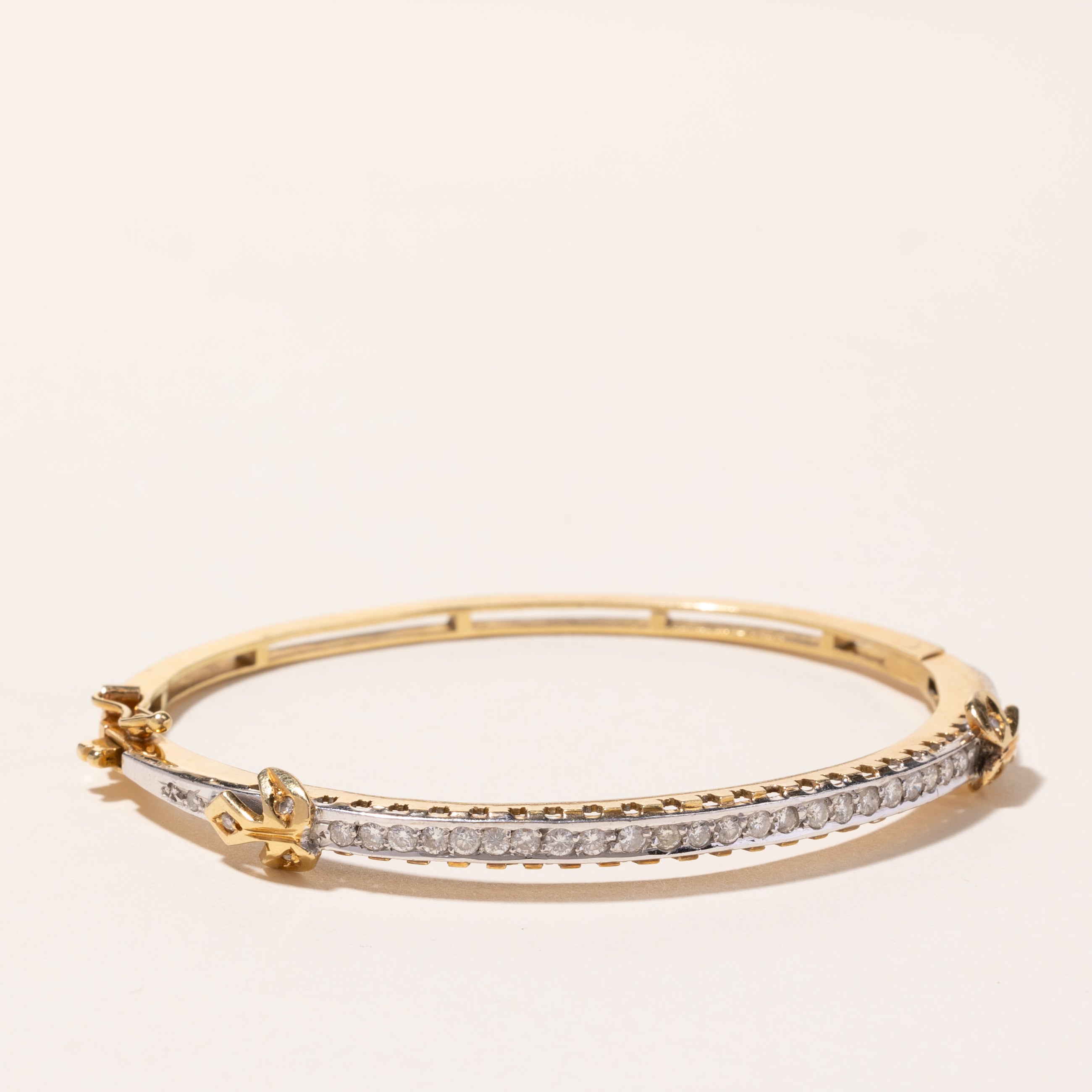 18k Yellow Gold Diamond Bangle | 0.41ctw | 6.5"