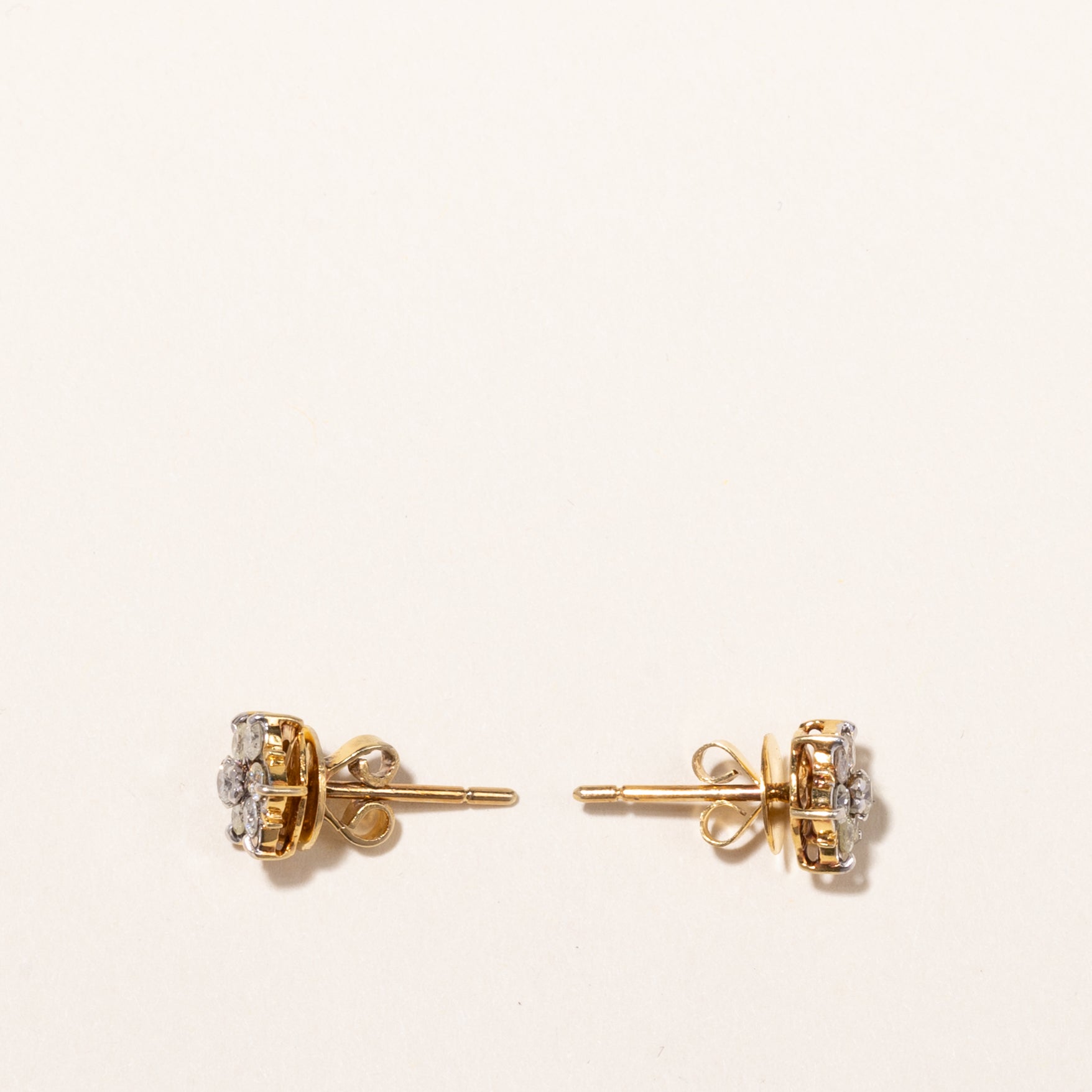 14k Yellow Gold Diamond Earrings | 0.81ctw | 0.8cm