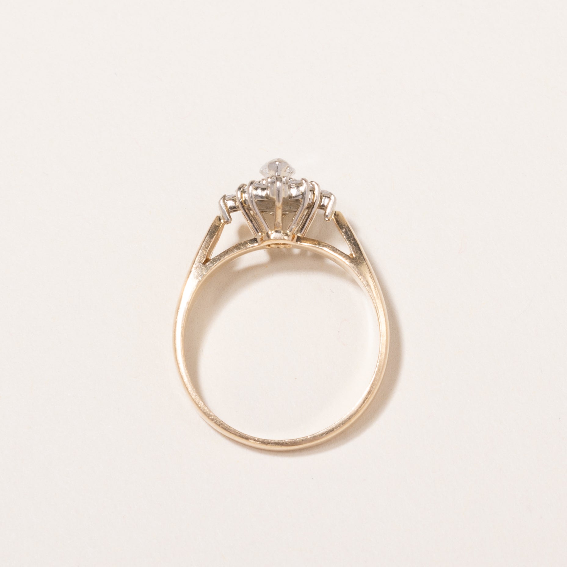 Bague en or jaune 14 carats sertie de diamants | 0,44 ct | Taille 5,75