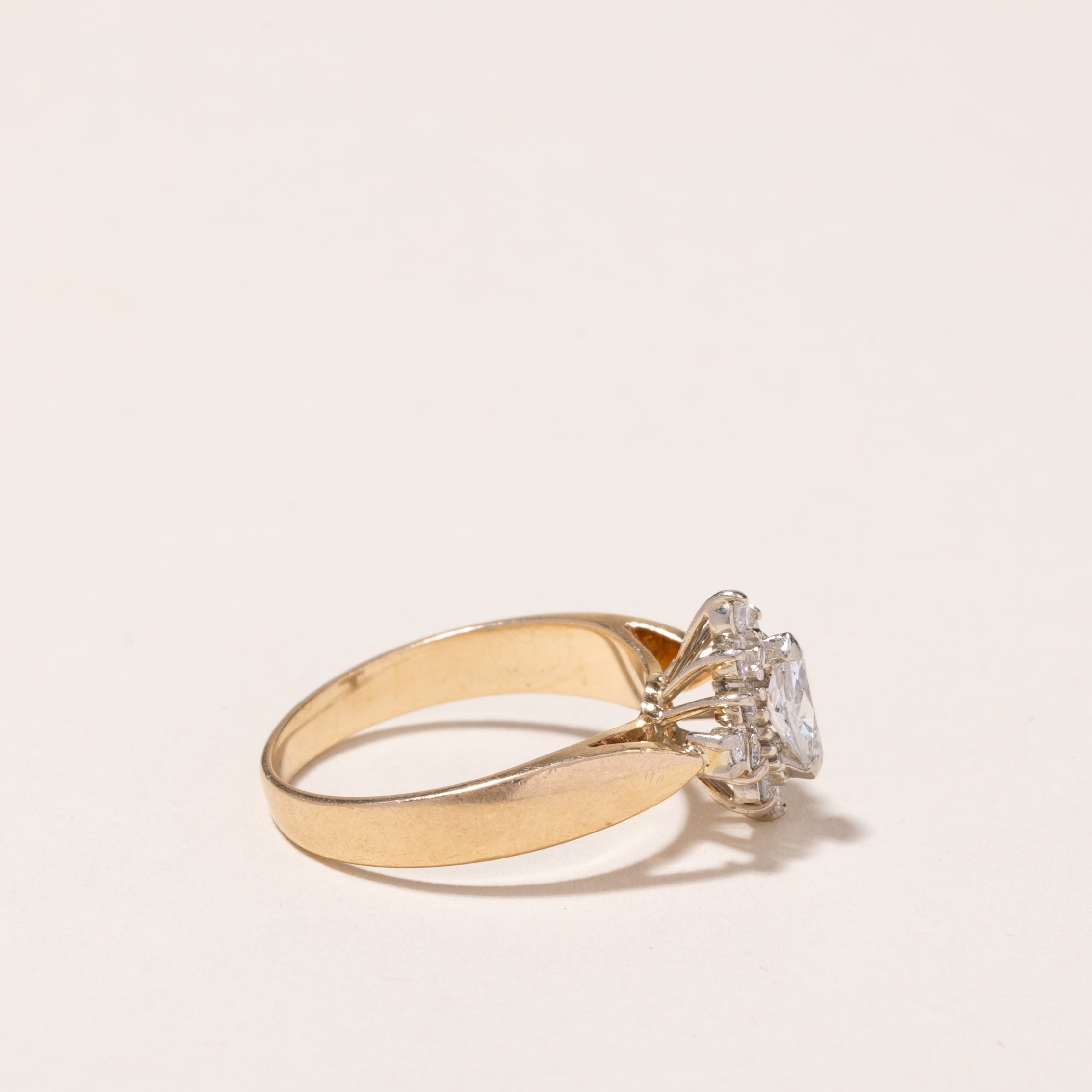 Bague en or jaune 14 carats sertie de diamants | 0,44 ct | Taille 5,75