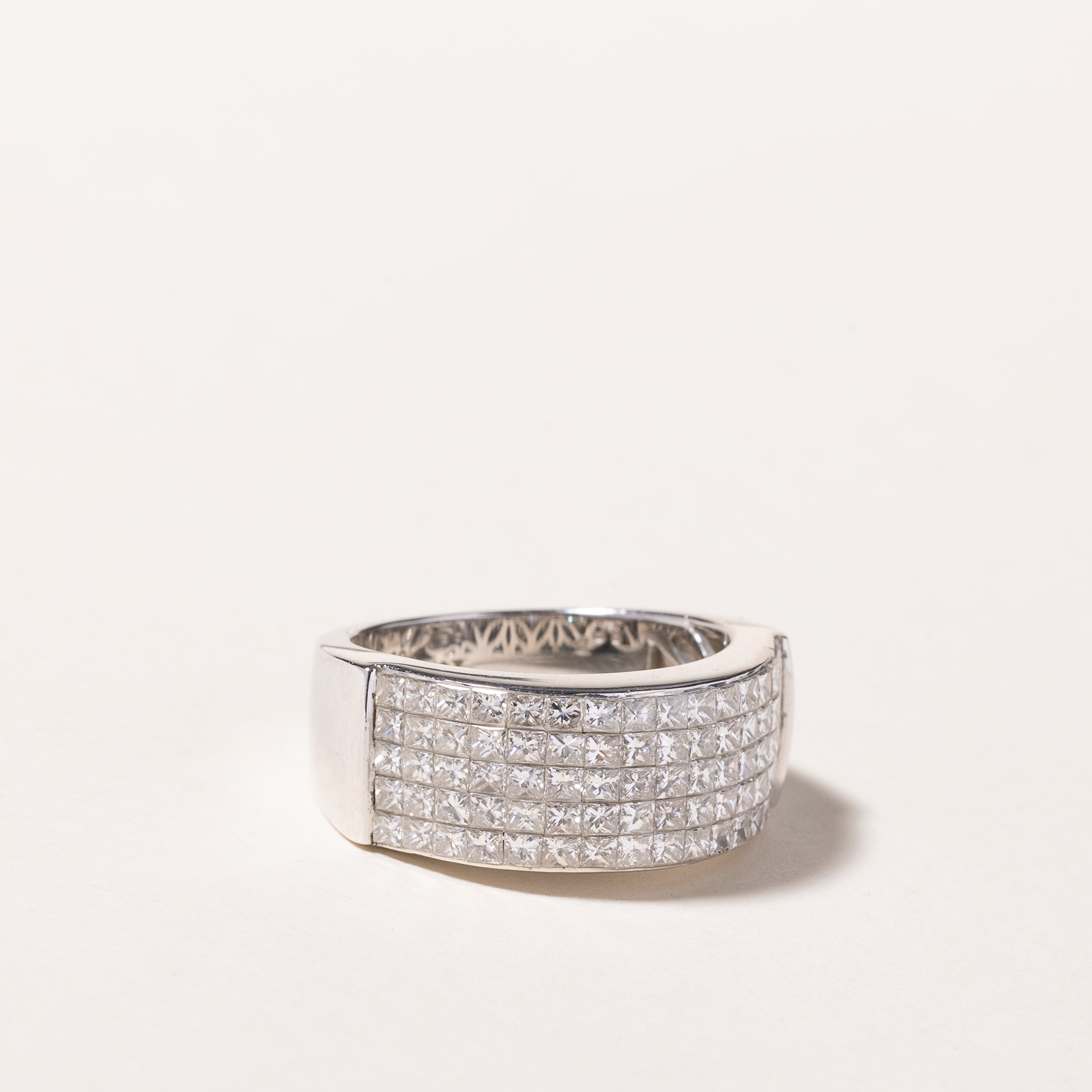 18k White Gold 5 Row Diamond Ring | 2.08ctw | SZ 6.25