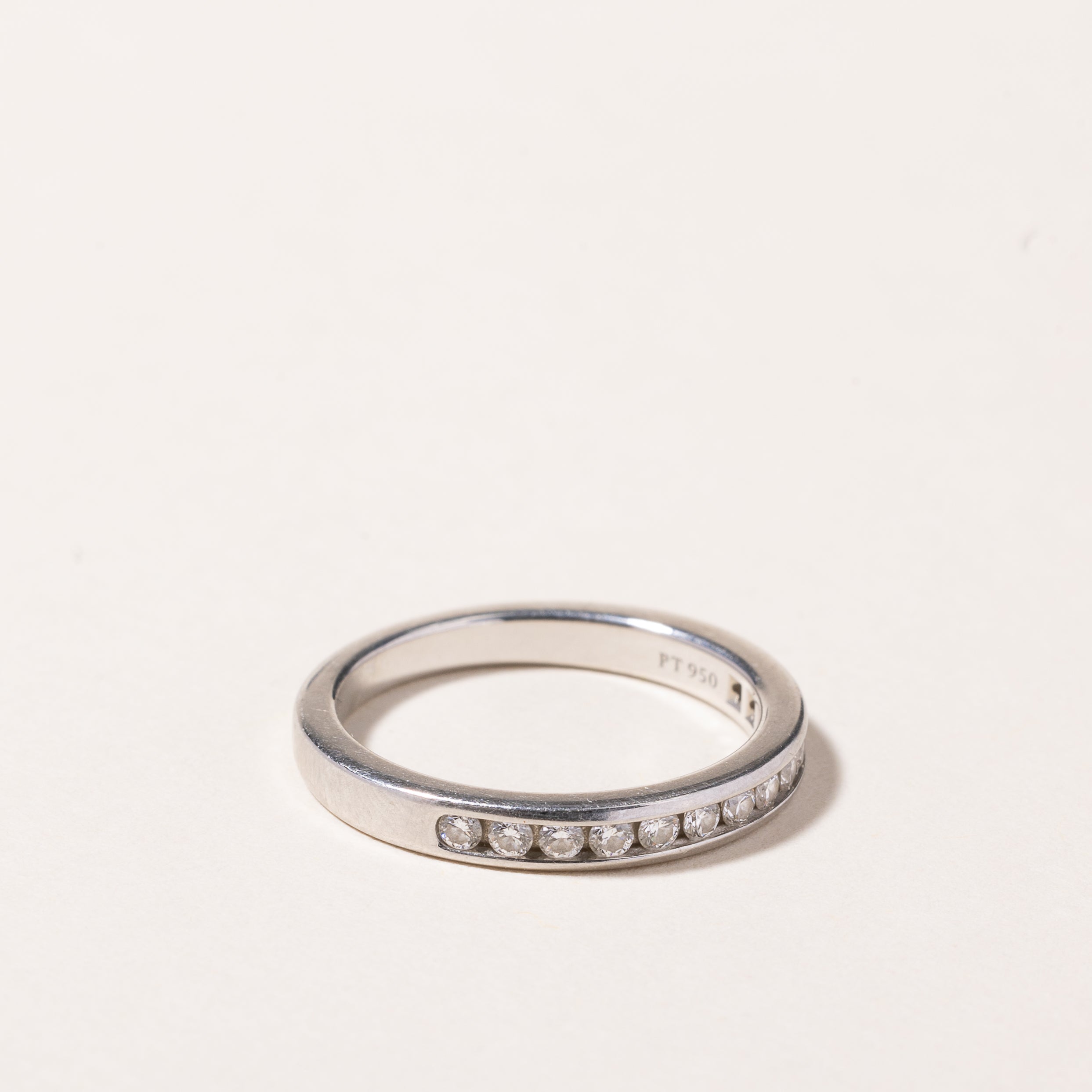 Tiffany & Co.' Platinum Tiffany Setting Wedding Band | 0.13ctw | SZ 4.5