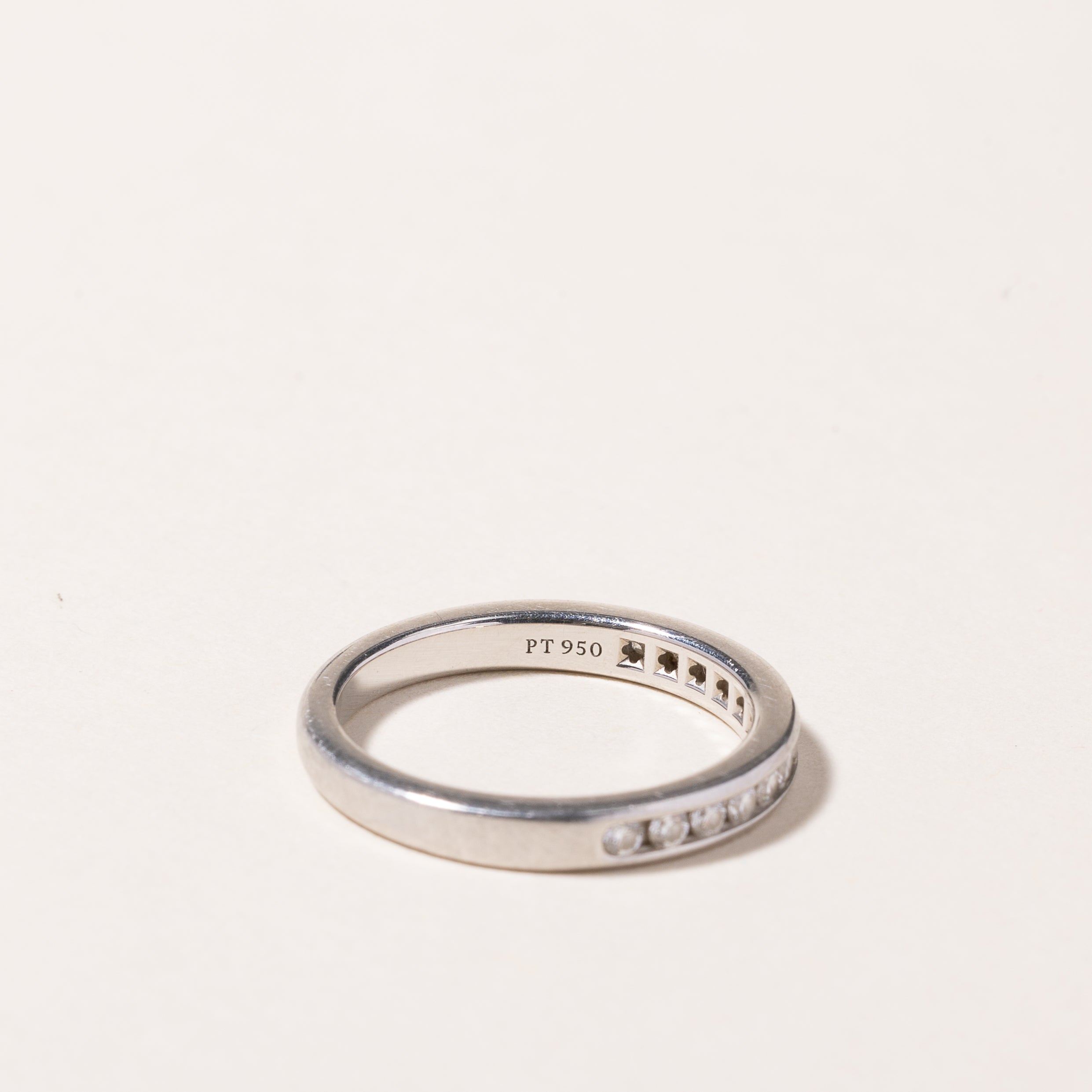 Tiffany & Co.' Platinum Tiffany Setting Wedding Band | 0.13ctw | SZ 4.5