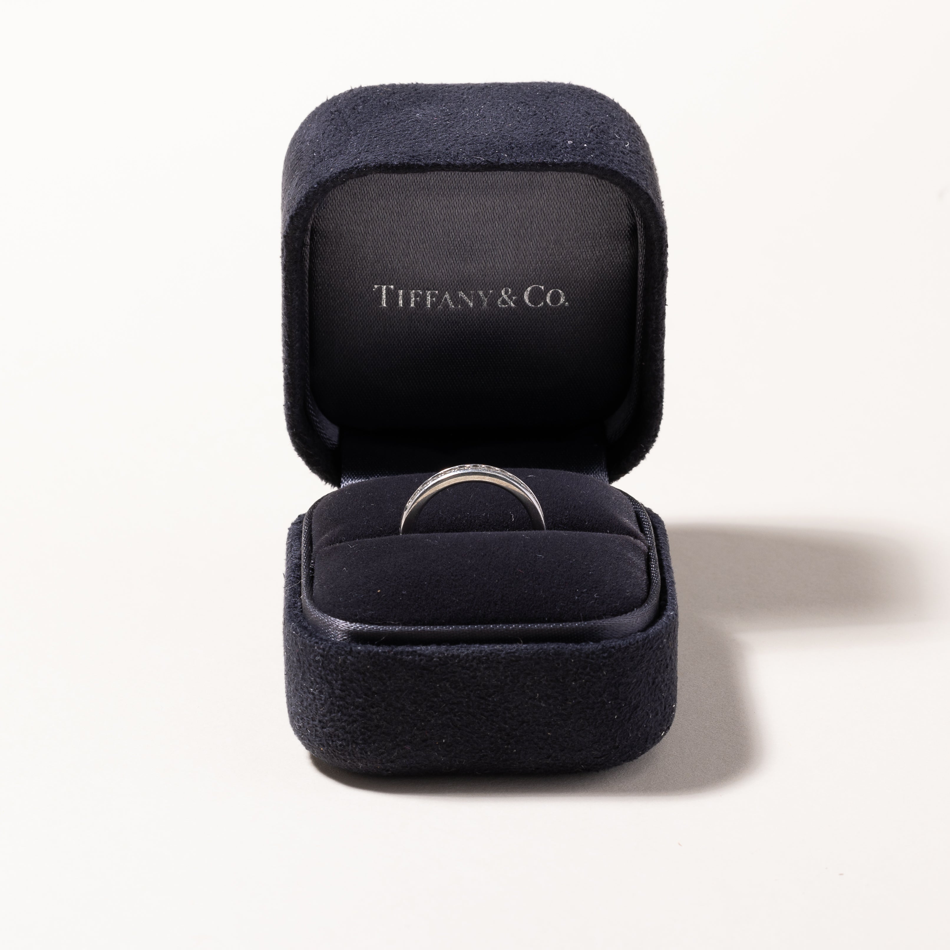 Tiffany & Co.' Platinum Tiffany Setting Wedding Band | 0.13ctw | SZ 4.5