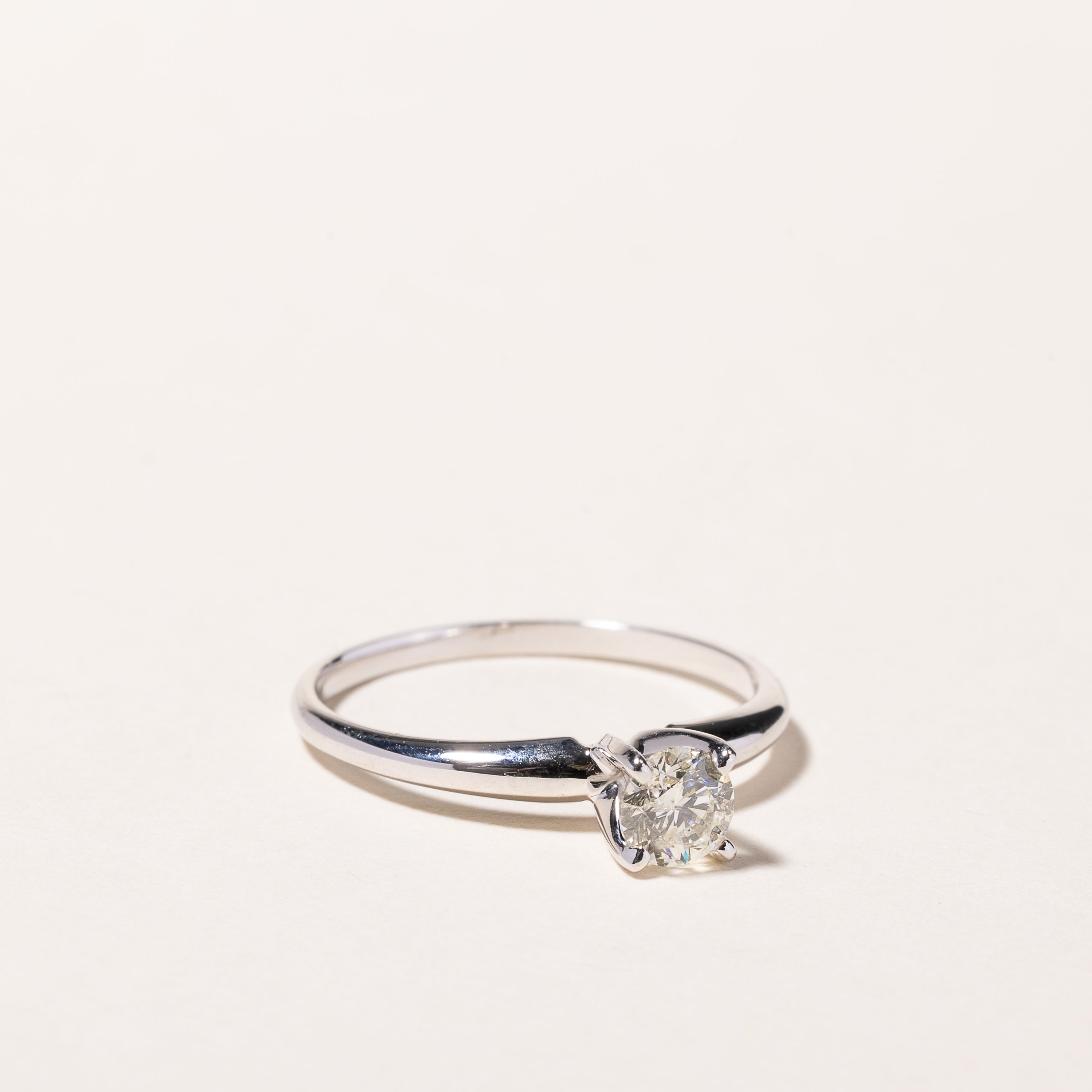 14k White Gold Diamond Engagement Ring | 0.47ct I1 J | SZ 7