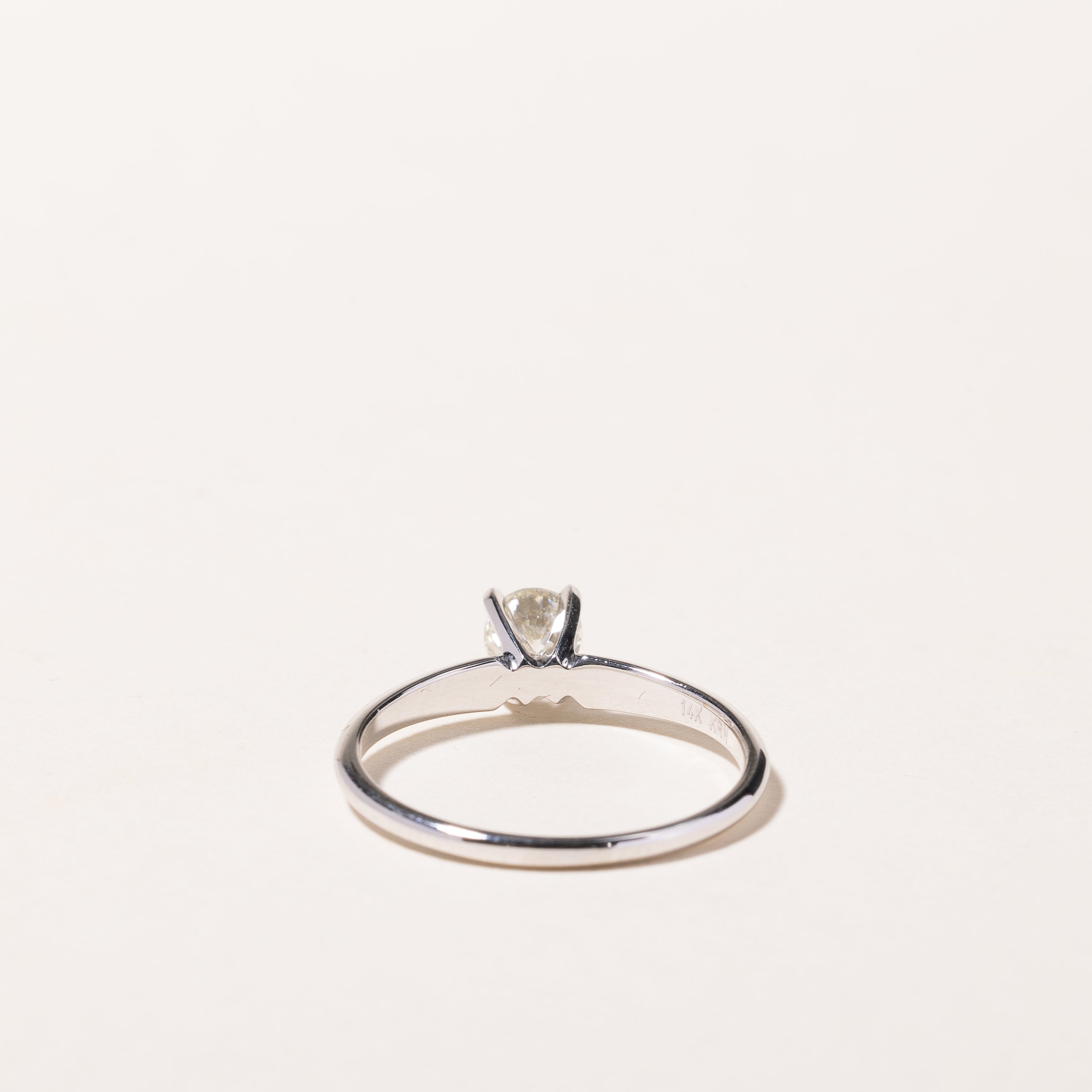 14k White Gold Diamond Engagement Ring | 0.47ct I1 J | SZ 7