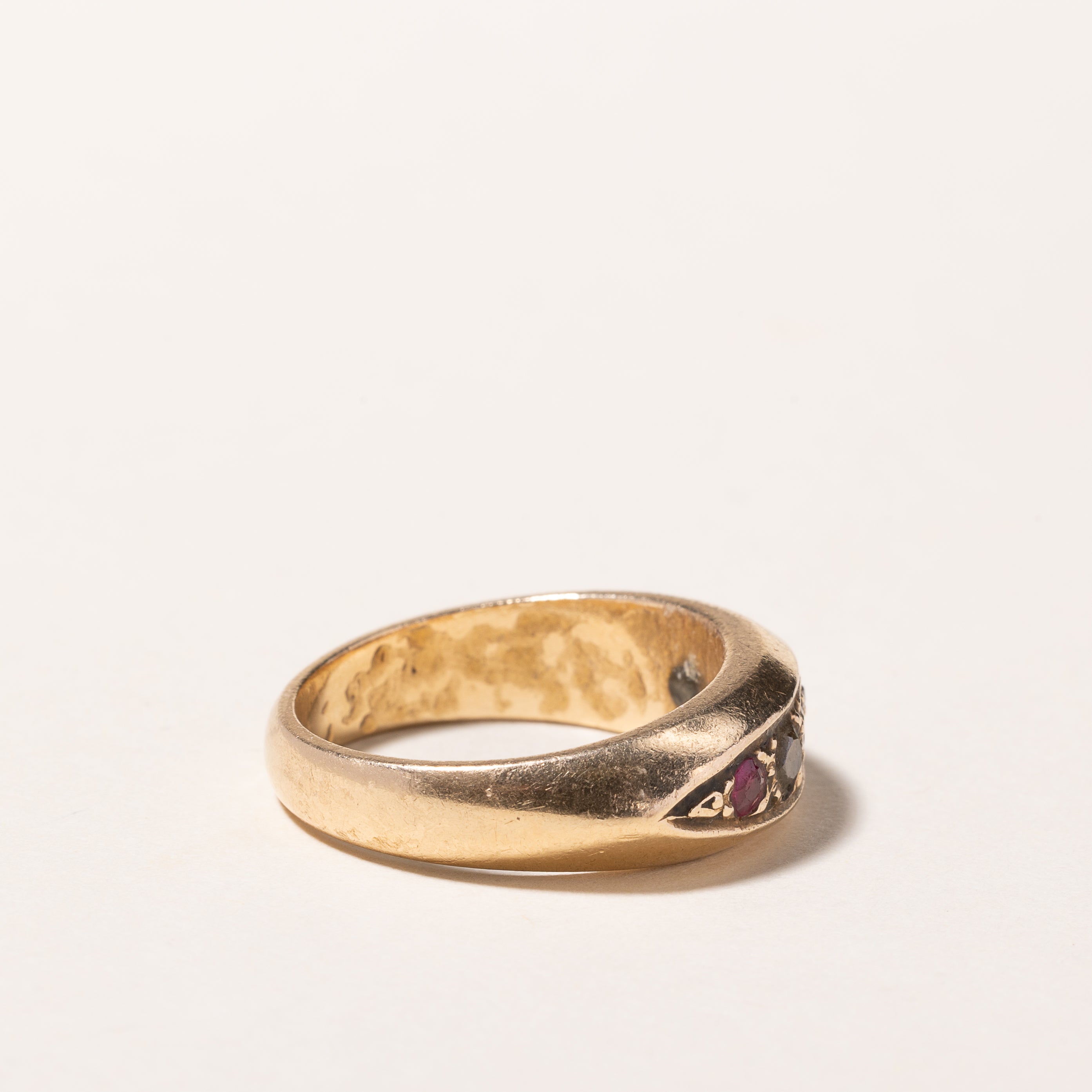 Vintage 14k Yellow Gold Ruby and Diamond Ring | 0.23ctw, 0.29ctw | SZ 7.25