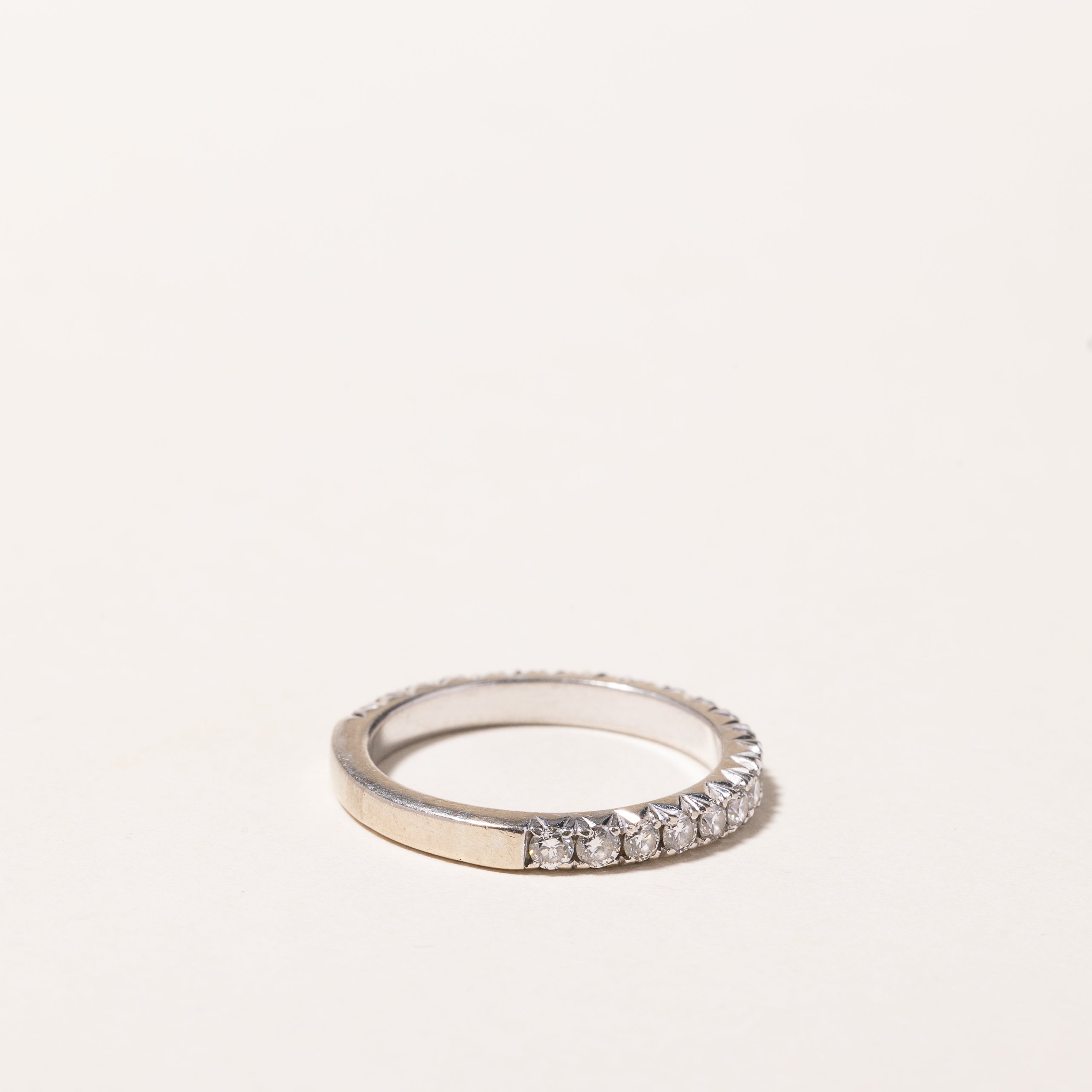 18k White Gold Semi Eternity Diamond Band | 0.57ctw VS2/SI1 G/H | SZ 5