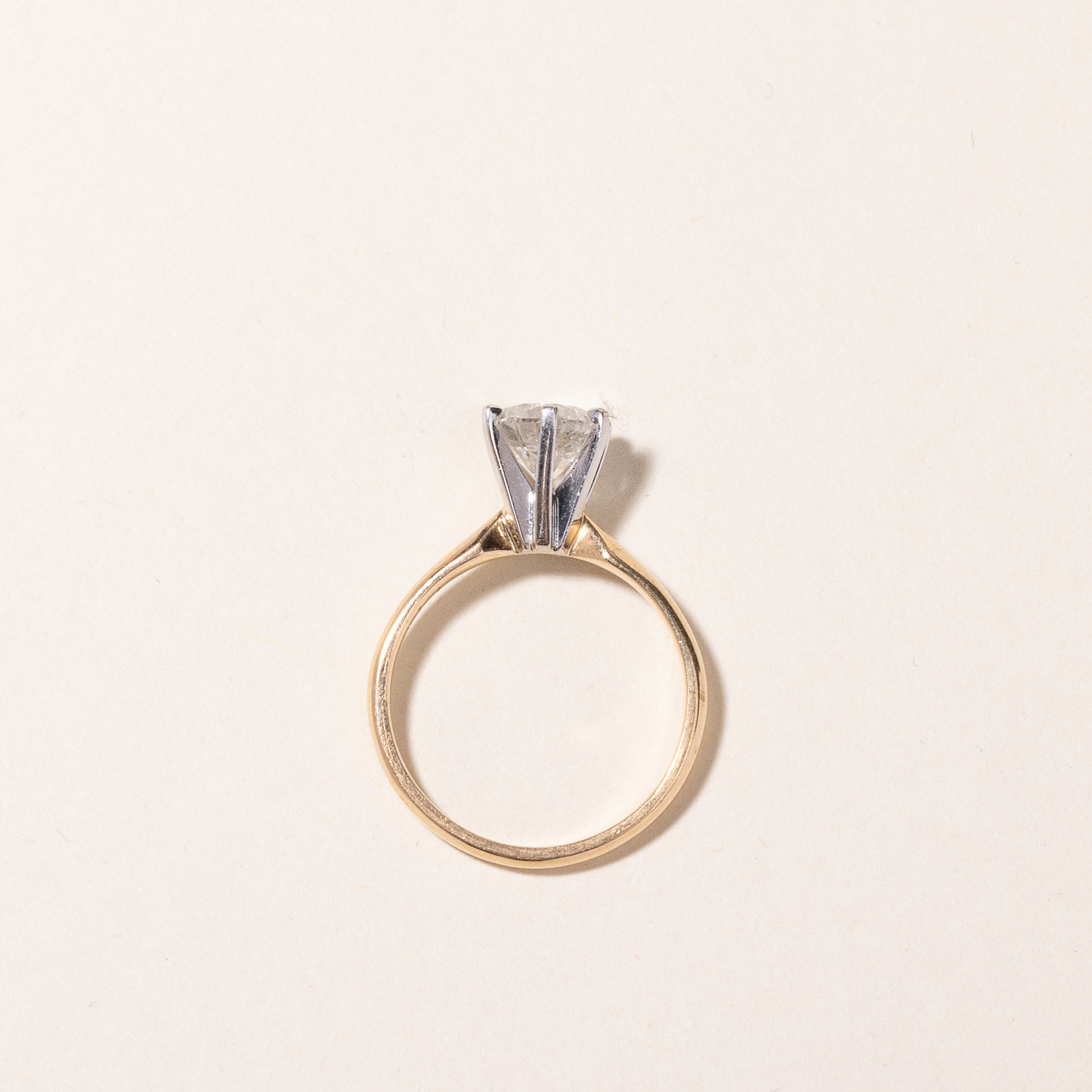 14k Yellow Gold Solitaire Diamond Engagement Ring | 1.18ct 12 G/H | SZ 6.25