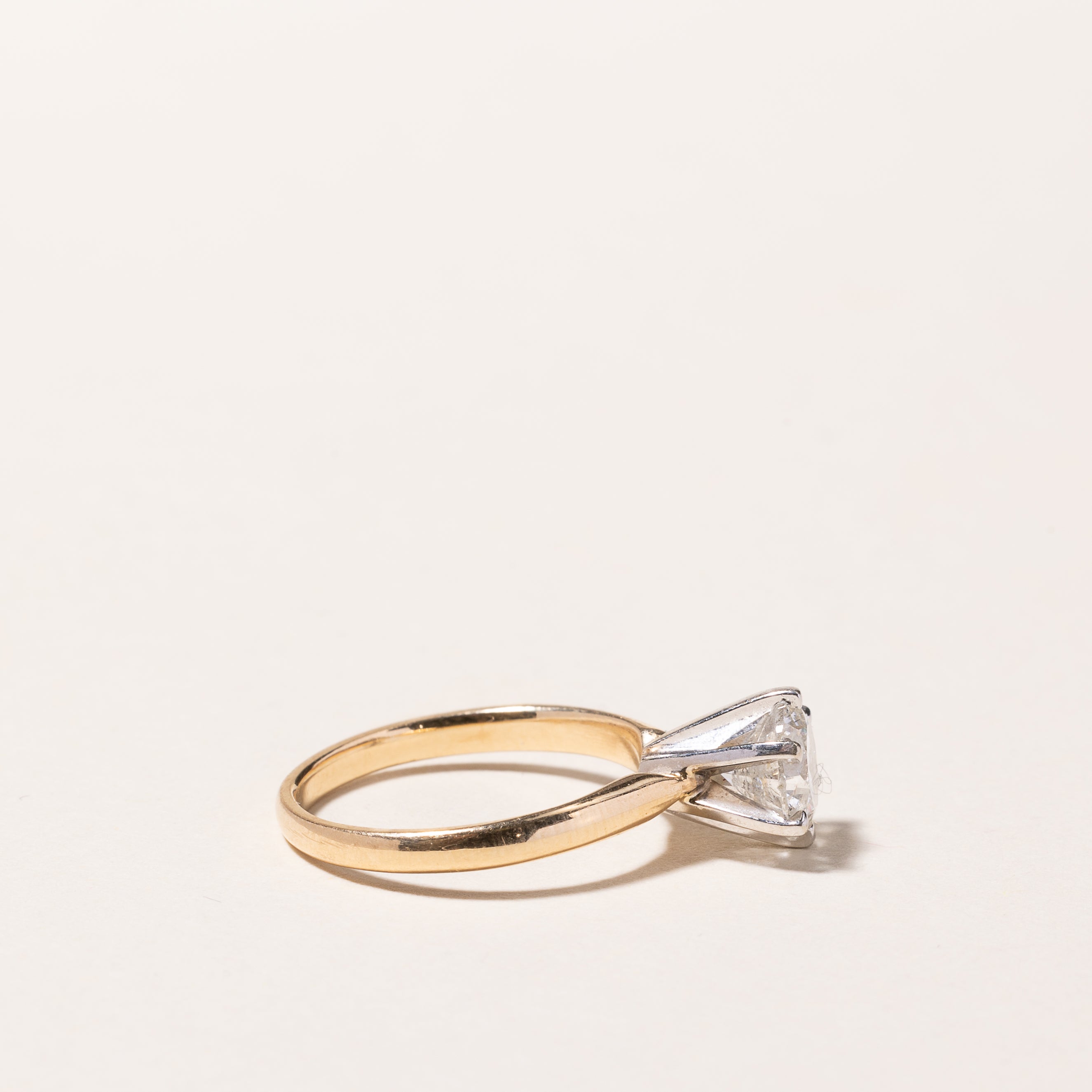 14k Yellow Gold Solitaire Diamond Engagement Ring | 1.18ct 12 G/H | SZ 6.25