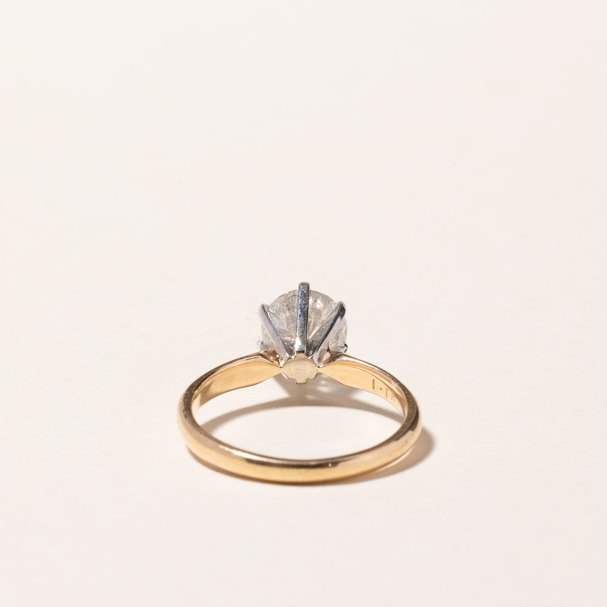 14k Yellow Gold Solitaire Diamond Engagement Ring | 1.18ct 12 G/H | SZ 6.25