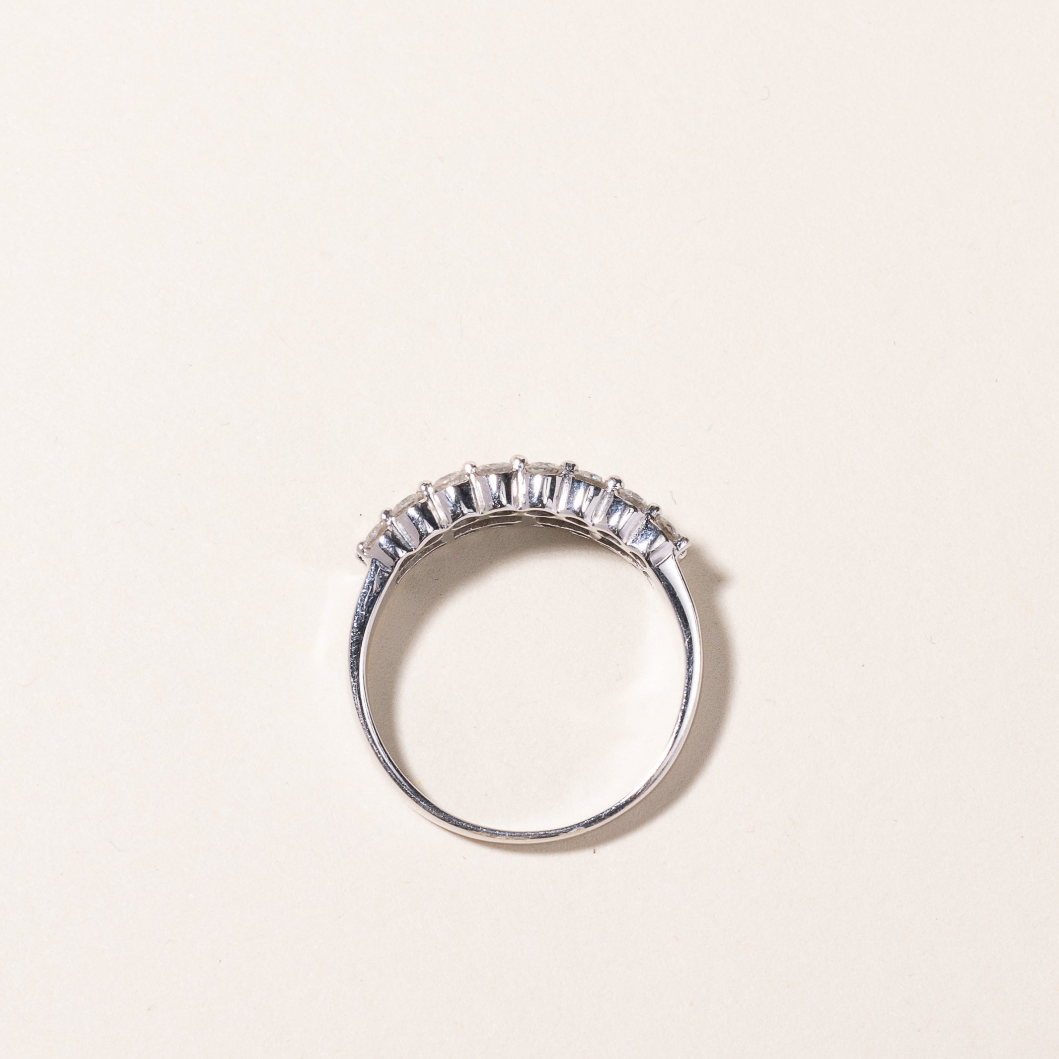 18k White Gold 3 Row Diamond Ring | 1.00ctw | SZ 7