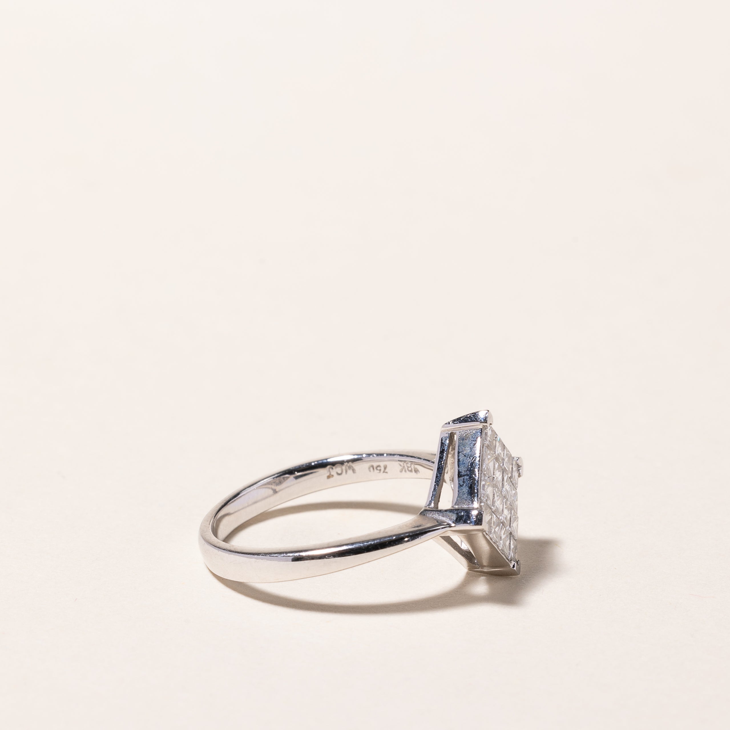 18k White Gold Diamond Cluster Ring | 0.71ctw | SZ 6