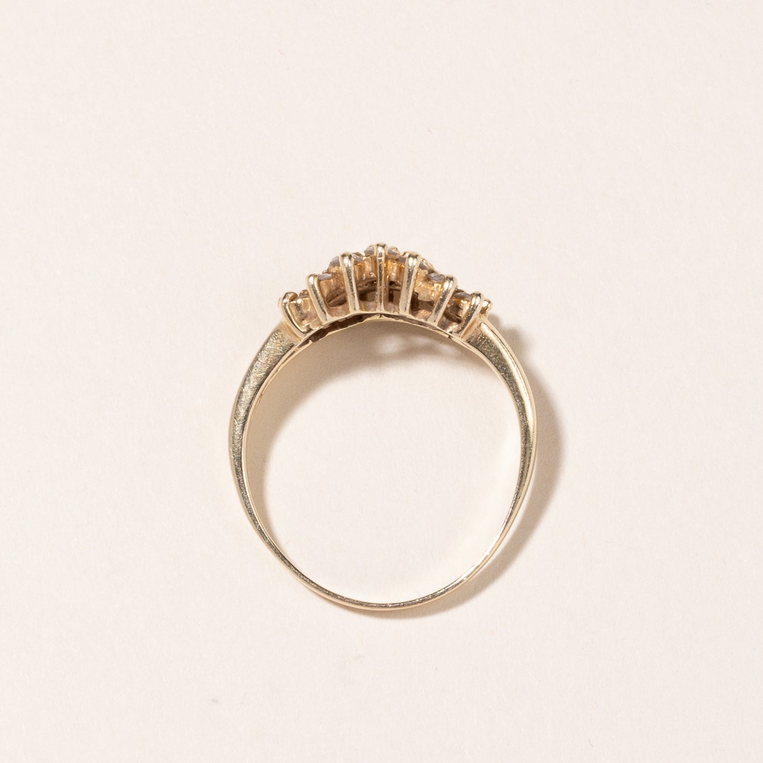 14k Yellow Gold Diamond Cluster Ring | 0.94ctw | SZ 8.75