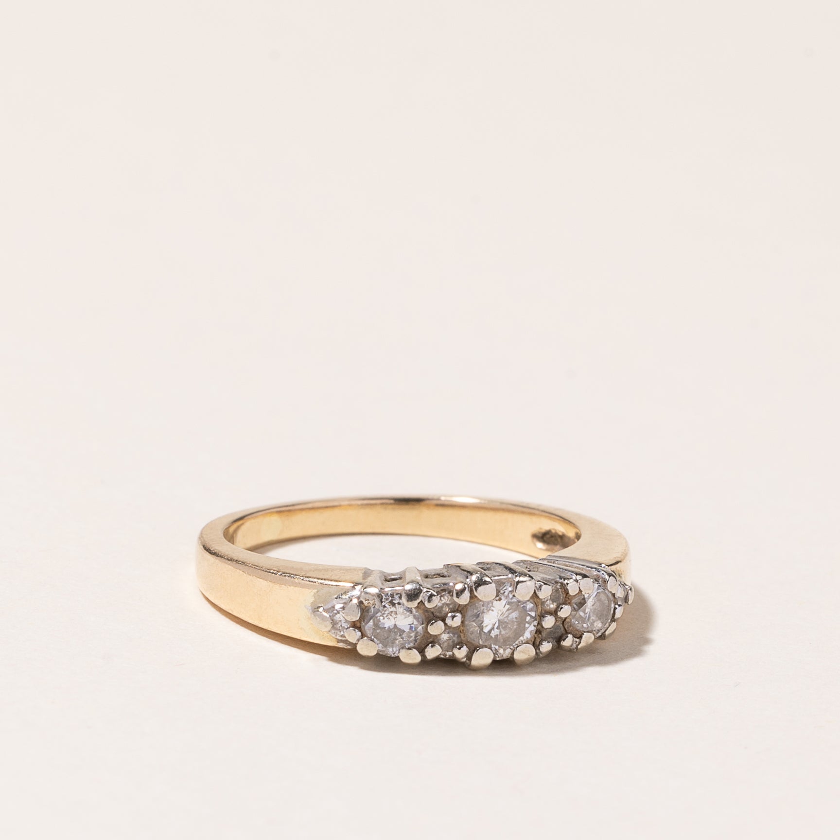 14K Yellow Gold Three Stone Diamond Ring | 0.46ctw | SZ 6